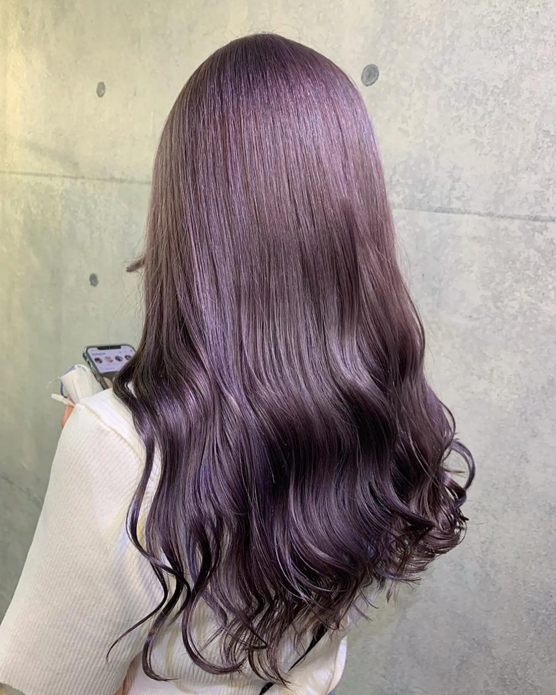 セミロング カラー ブリーチ ラベンダーカラー ピンクカラー 中性ウルフカット ケアブリーチ/ケイトのヘアスタイル