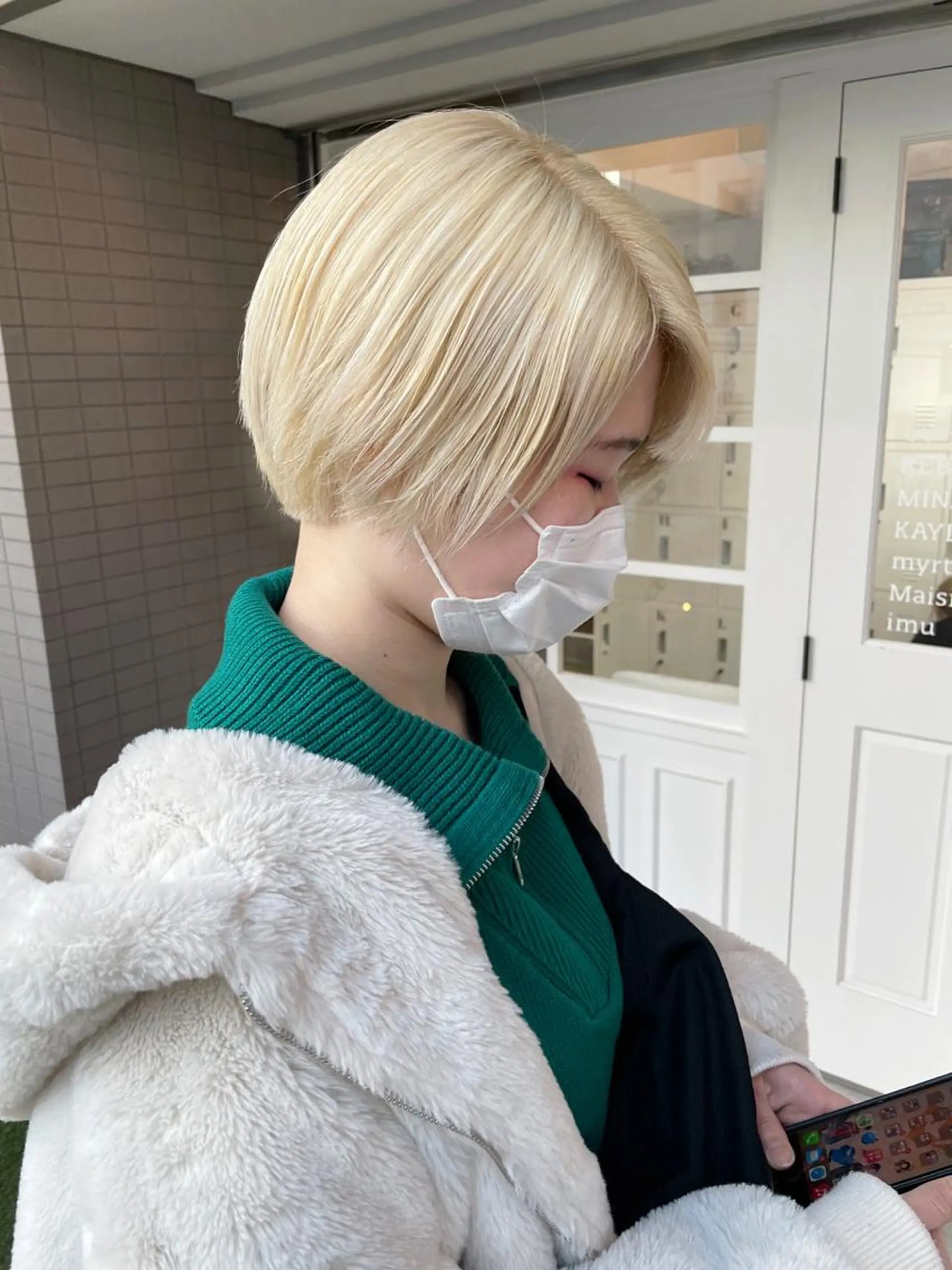 ショート カラー ヘアアレンジ ベージュカラー ホワイトベージュ ヘアカラー トリートメント 酸性縮毛矯正 梅田茶屋町 Juriのヘアスタイル