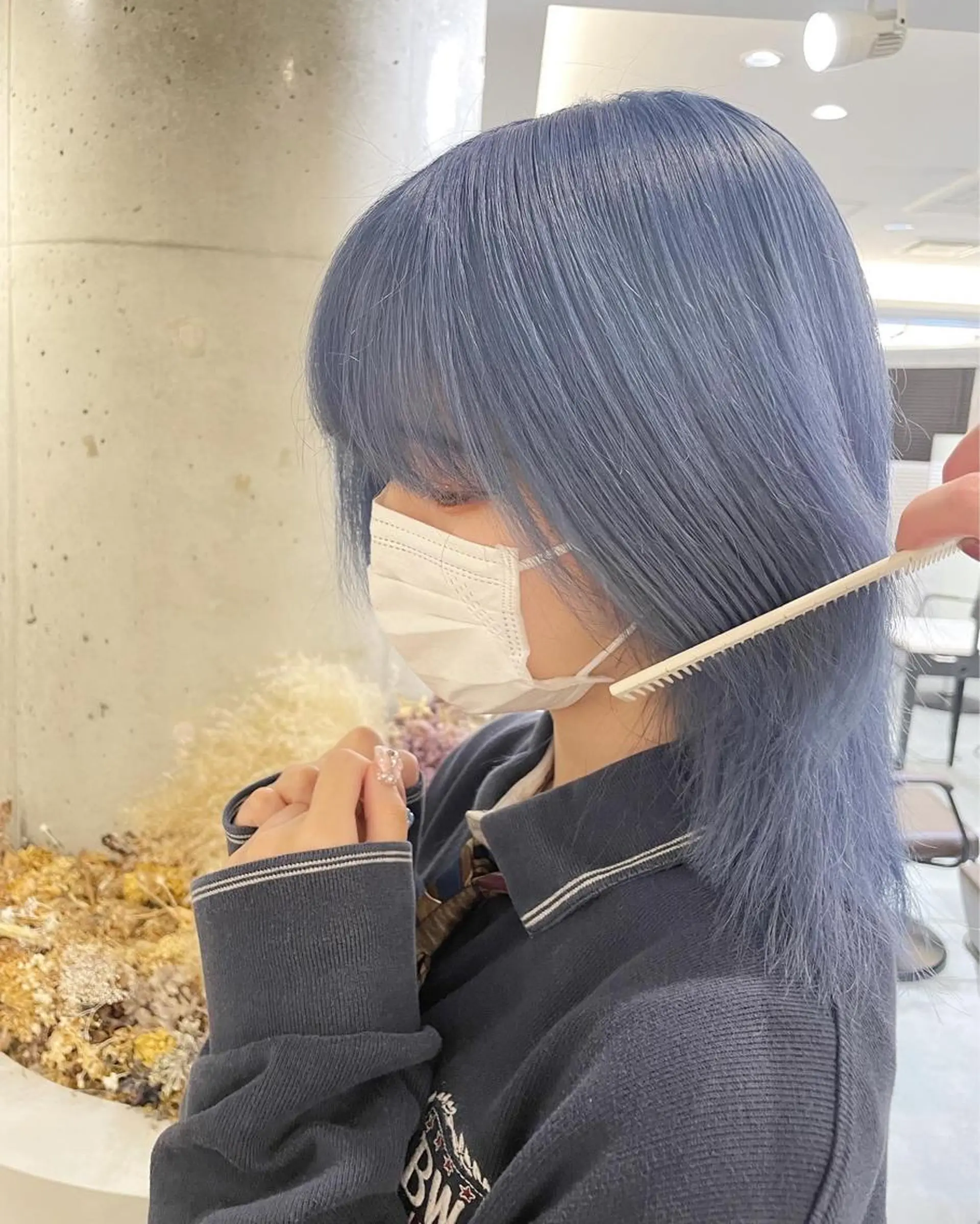 セミロング ♡似合わせハイトーン ♡maiのヘアスタイル