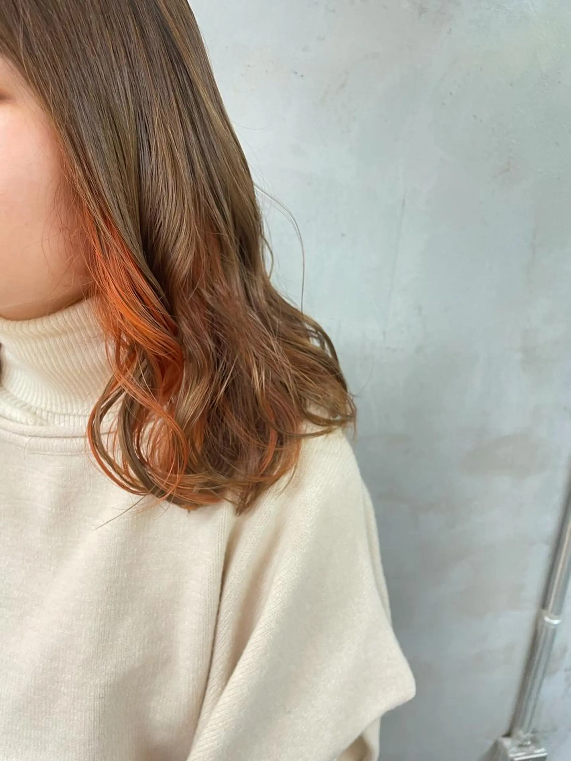 ミディアム カラー オレンジ ハイトーン 🌷ハルミ🌷のヘアスタイル