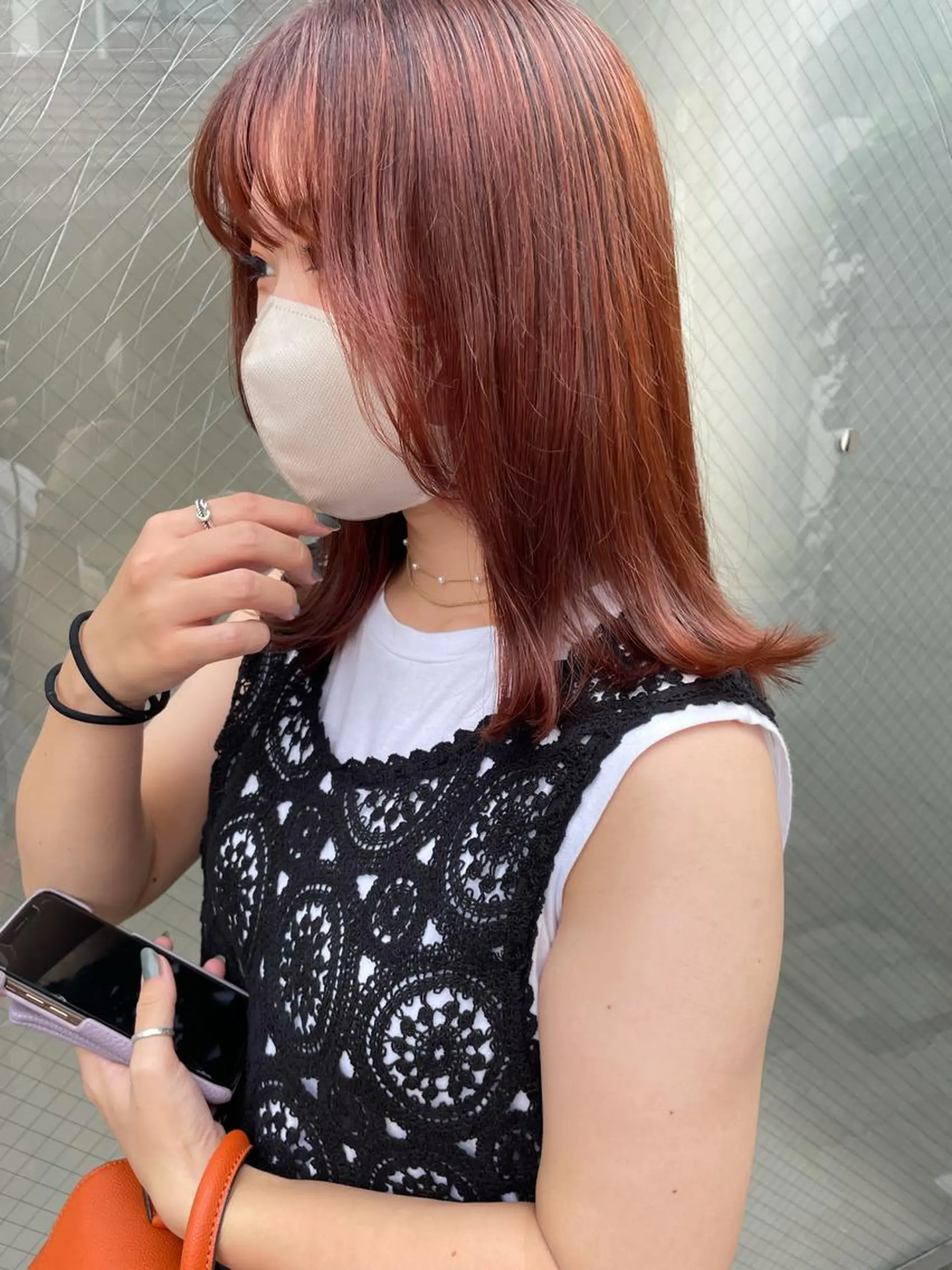 ミディアム カラー ヘアアレンジ カット ヘアカラー satsuki 暖色・ブラウンカラーのヘアスタイル