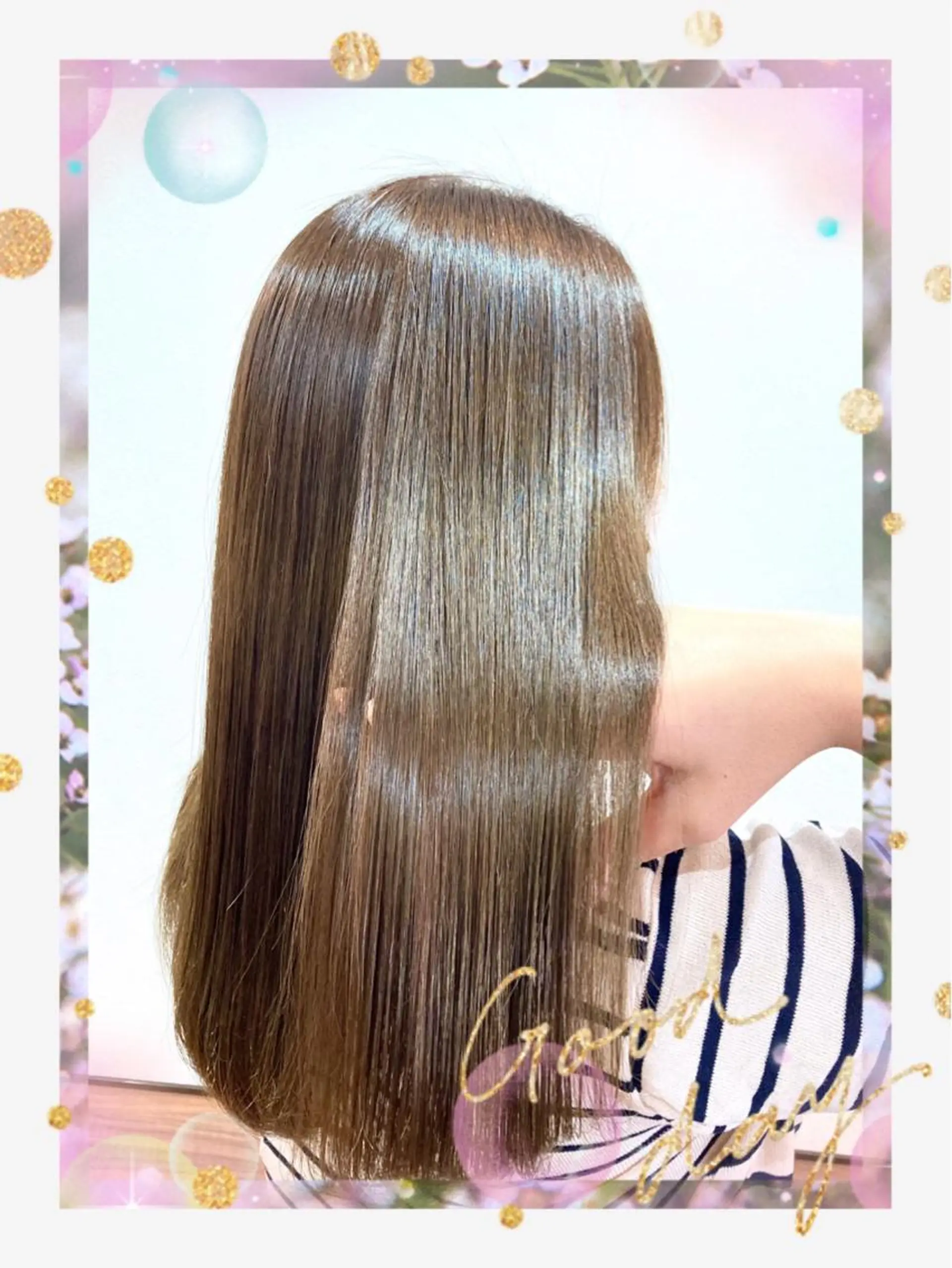 セミロング カラー パーマ ストレートパーマ Annon プライベートサロンのヘアスタイル
