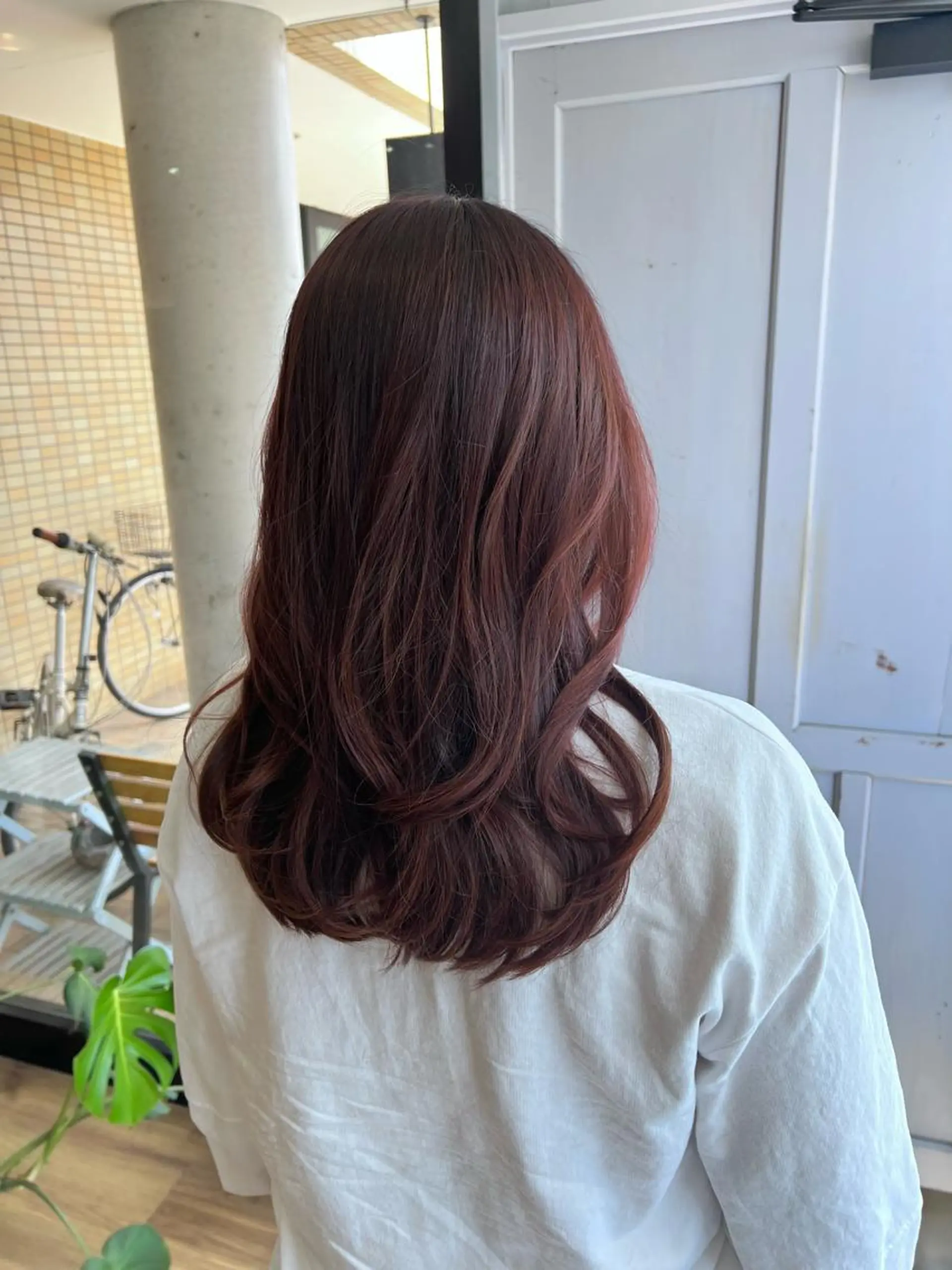 ロング カラー ピンクカラー ヘアカラー トリートメント ツキダテ ユイのヘアスタイル