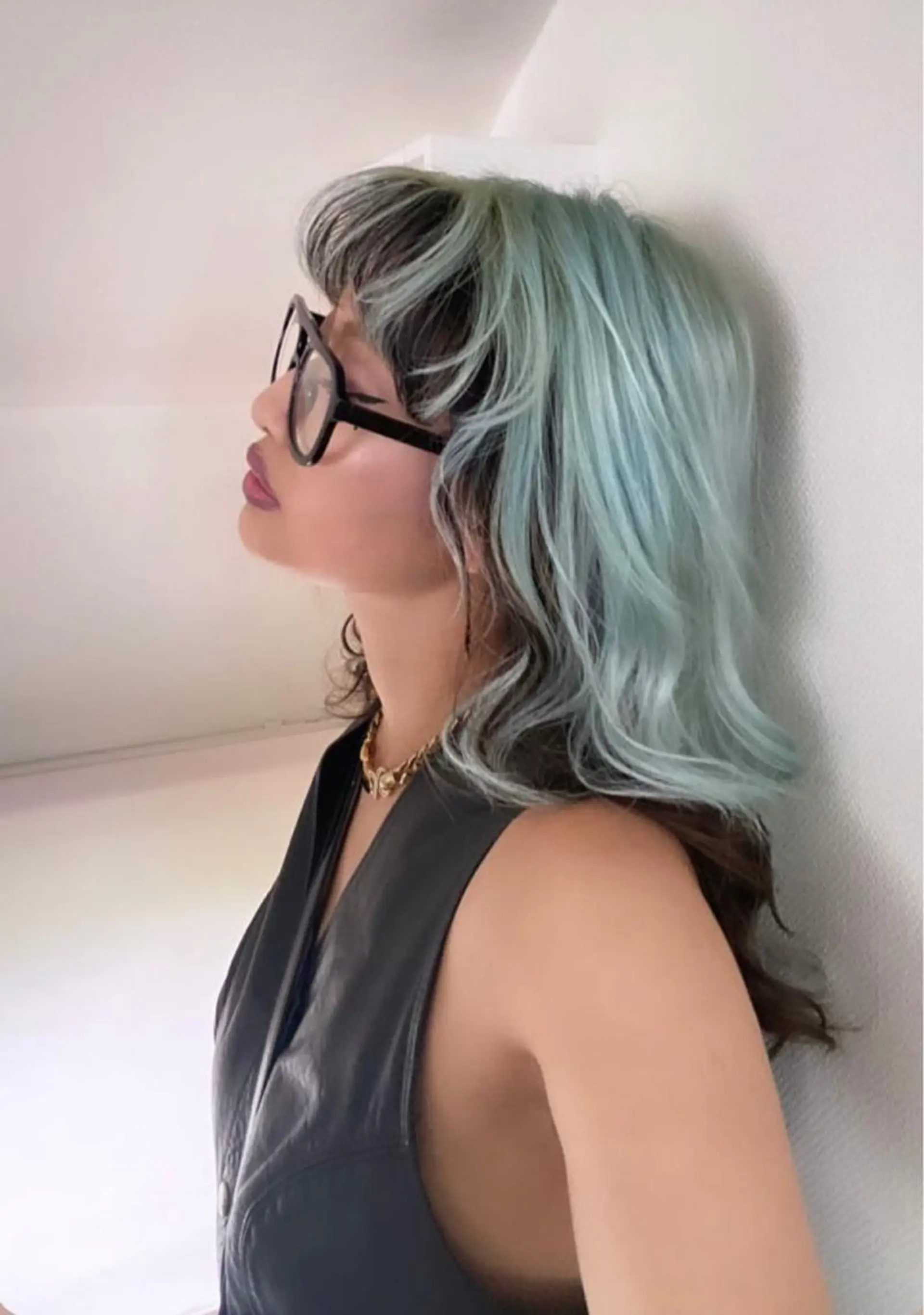 ロング カラー ハイトーンカラー ミント レイヤーカット カット ヘアカラー トリートメント ブリーチ＆カラーが 得意☀️望月宣雄☀️のヘアスタイル