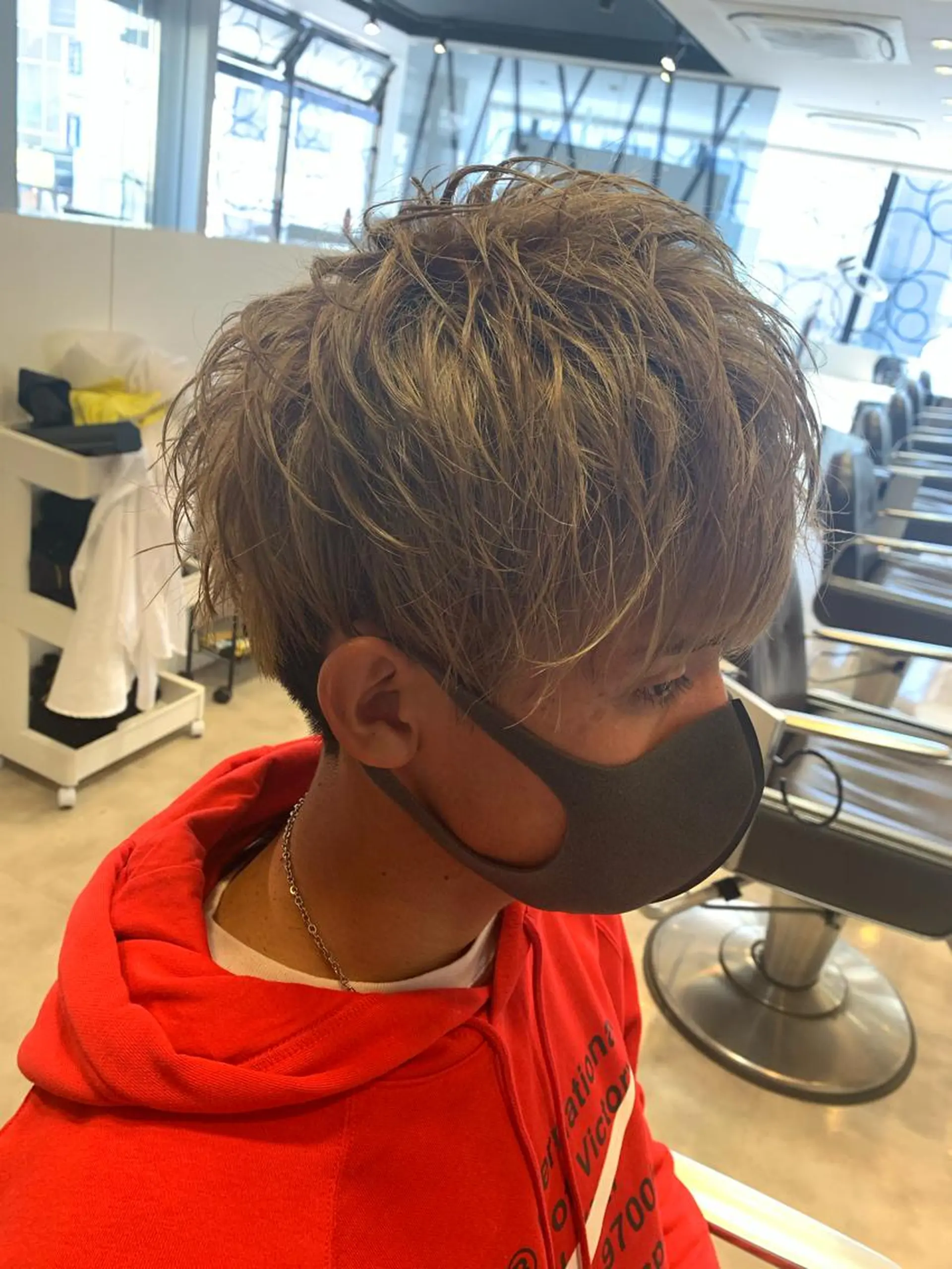 ショート メンズ カット ヘアカラー ヘアセット メンズパーマ/難波/ 心斎橋　室園亮佑のヘアスタイル