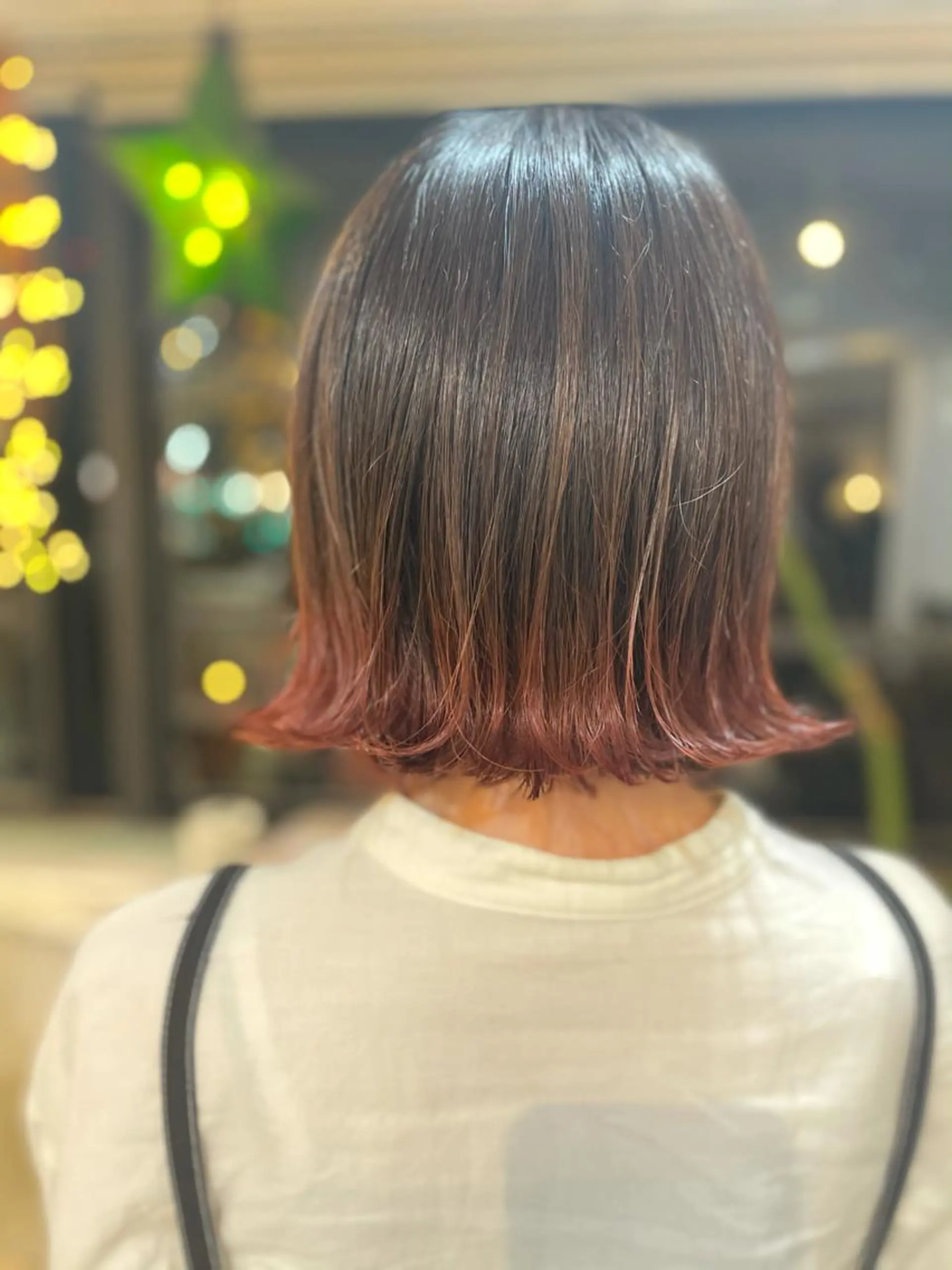 ミディアム カラー グラデーションカラー ピンクカラー バイオレットカラー カット ヘアカラー トリートメント すずき えりのヘアスタイル