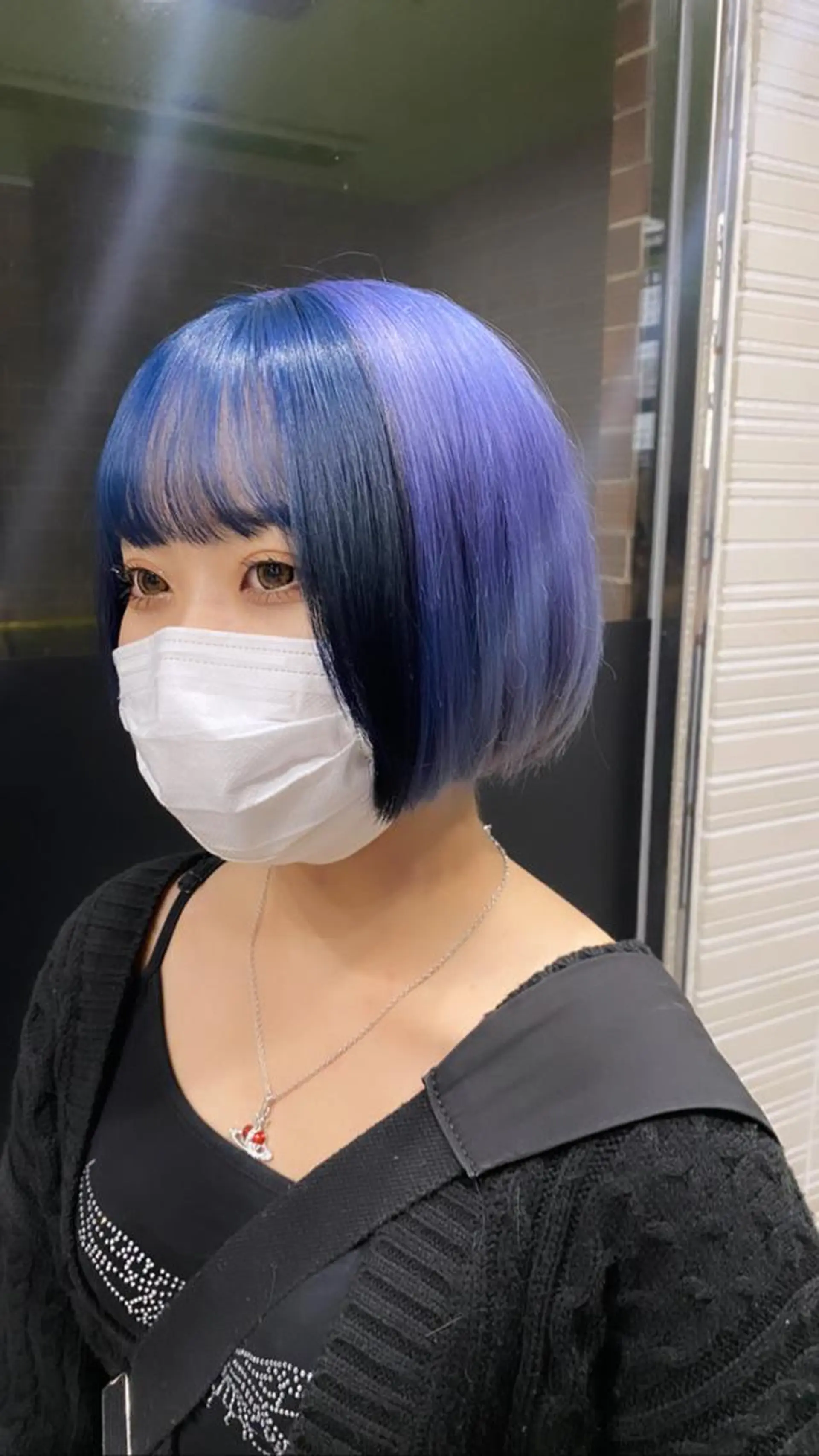 ミディアム カラー ブルーカラー デザインカラー ネイビーカラー バイオレットカラー 髪質改善/ TECHIのヘアスタイル