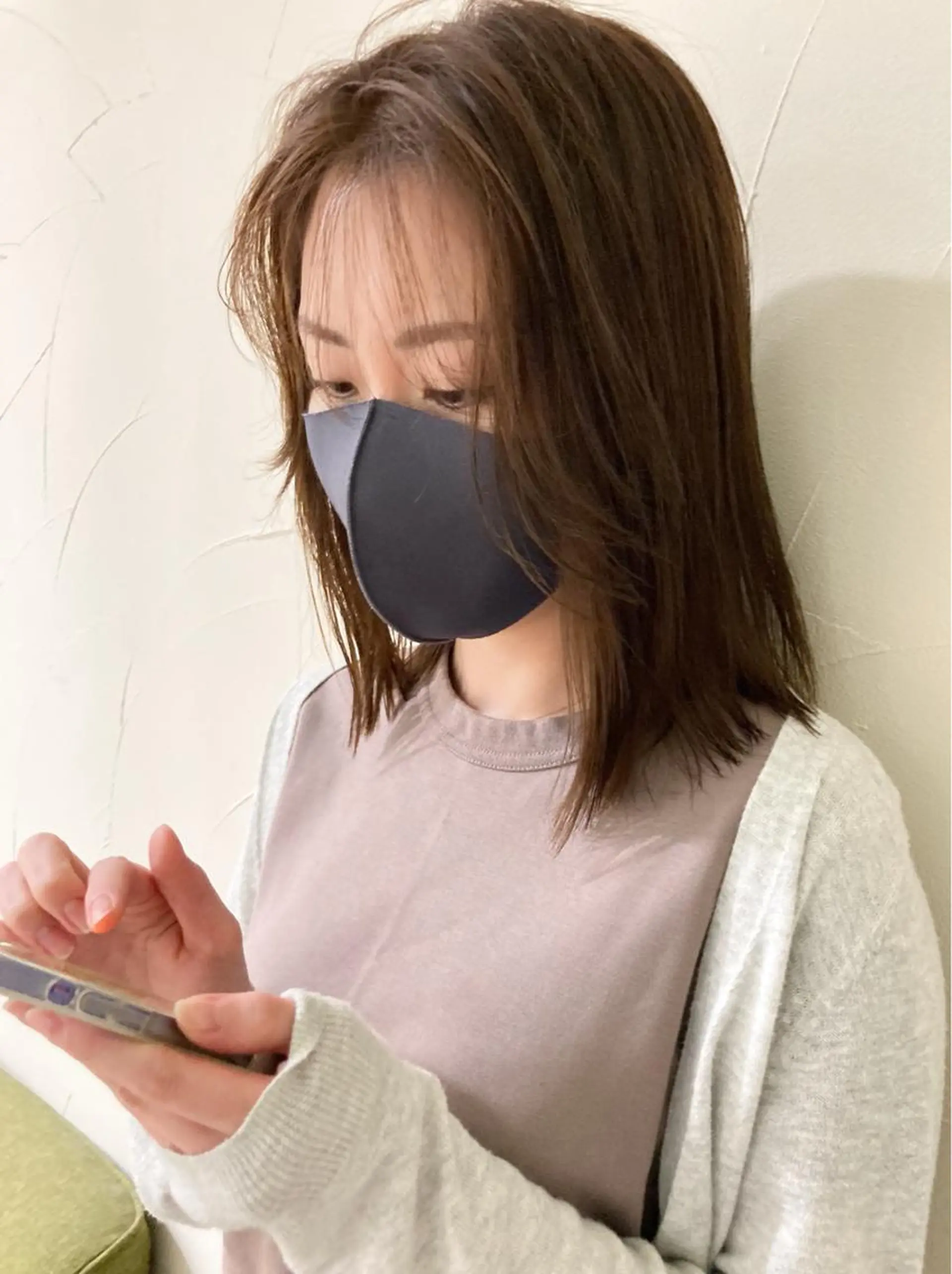 ミディアム カラー カット ヘアカラー トリートメント 樋野 亮のヘアスタイル