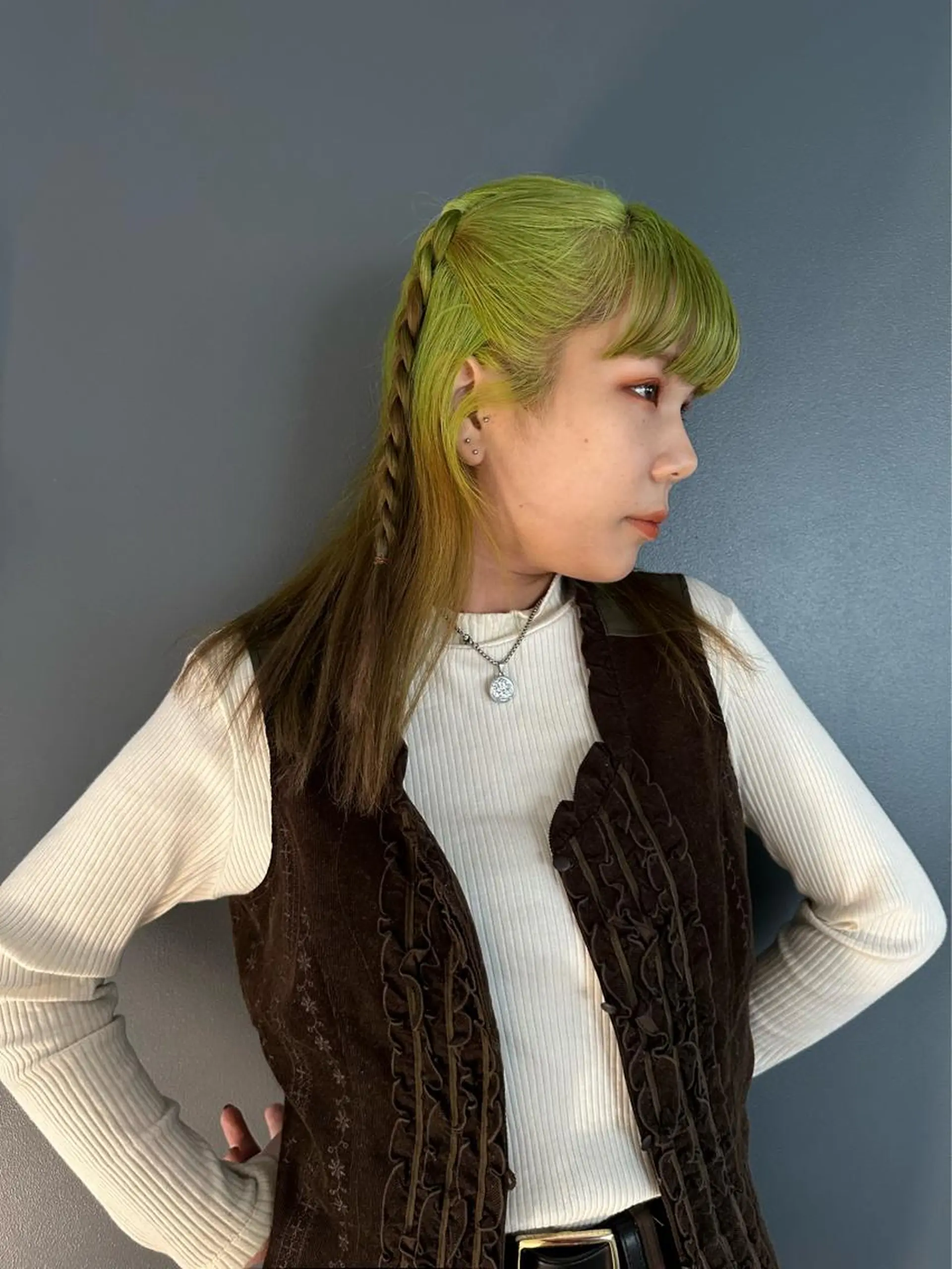 ロング カラー ヘアアレンジ キッズ デザインカラー 原宿/キシタのヘアスタイル