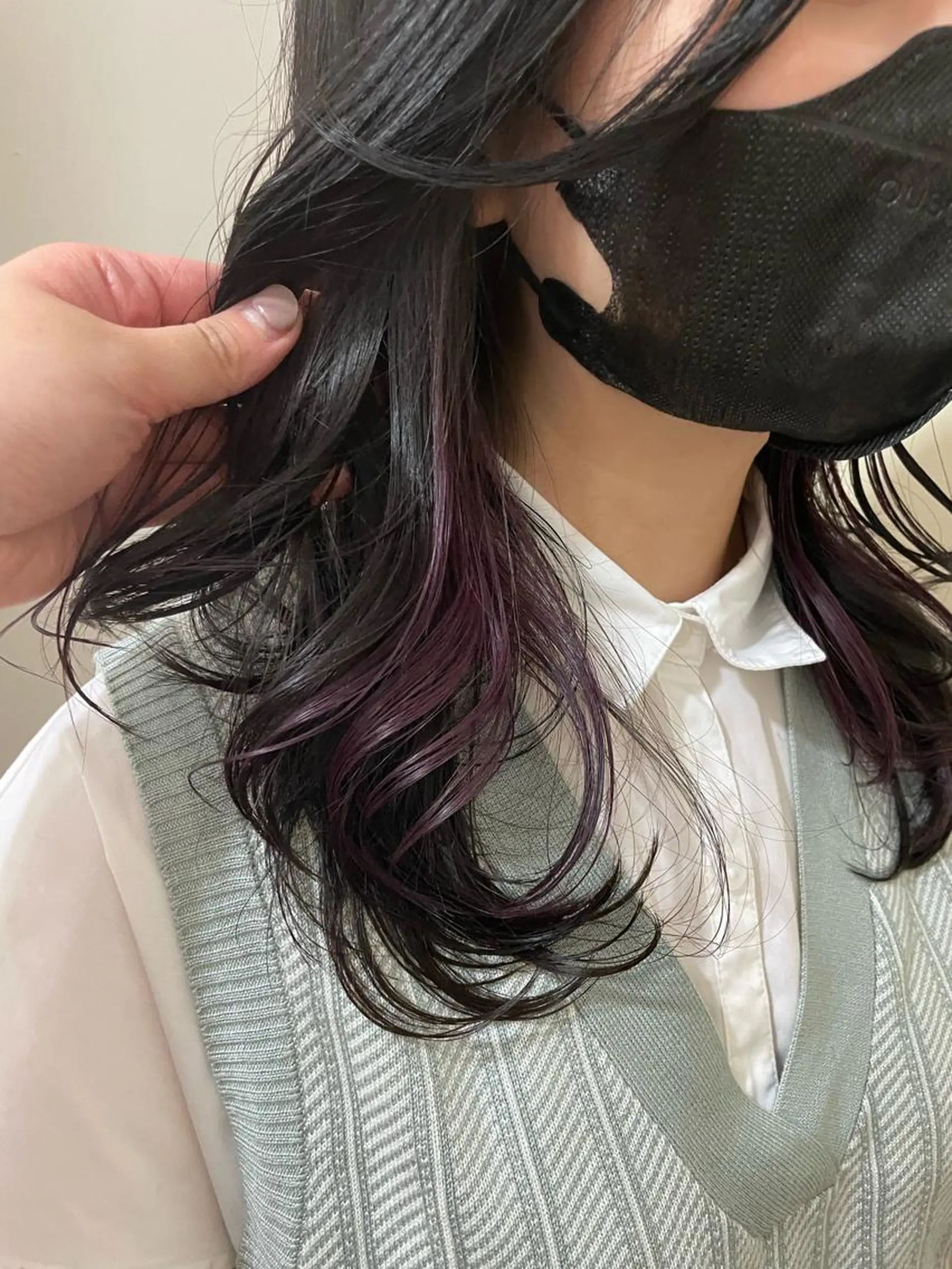 セミロング カラー インナーカラー パープルカラー ヘアカラー 🦋透明感 艶カラー Rie🦋のヘアスタイル