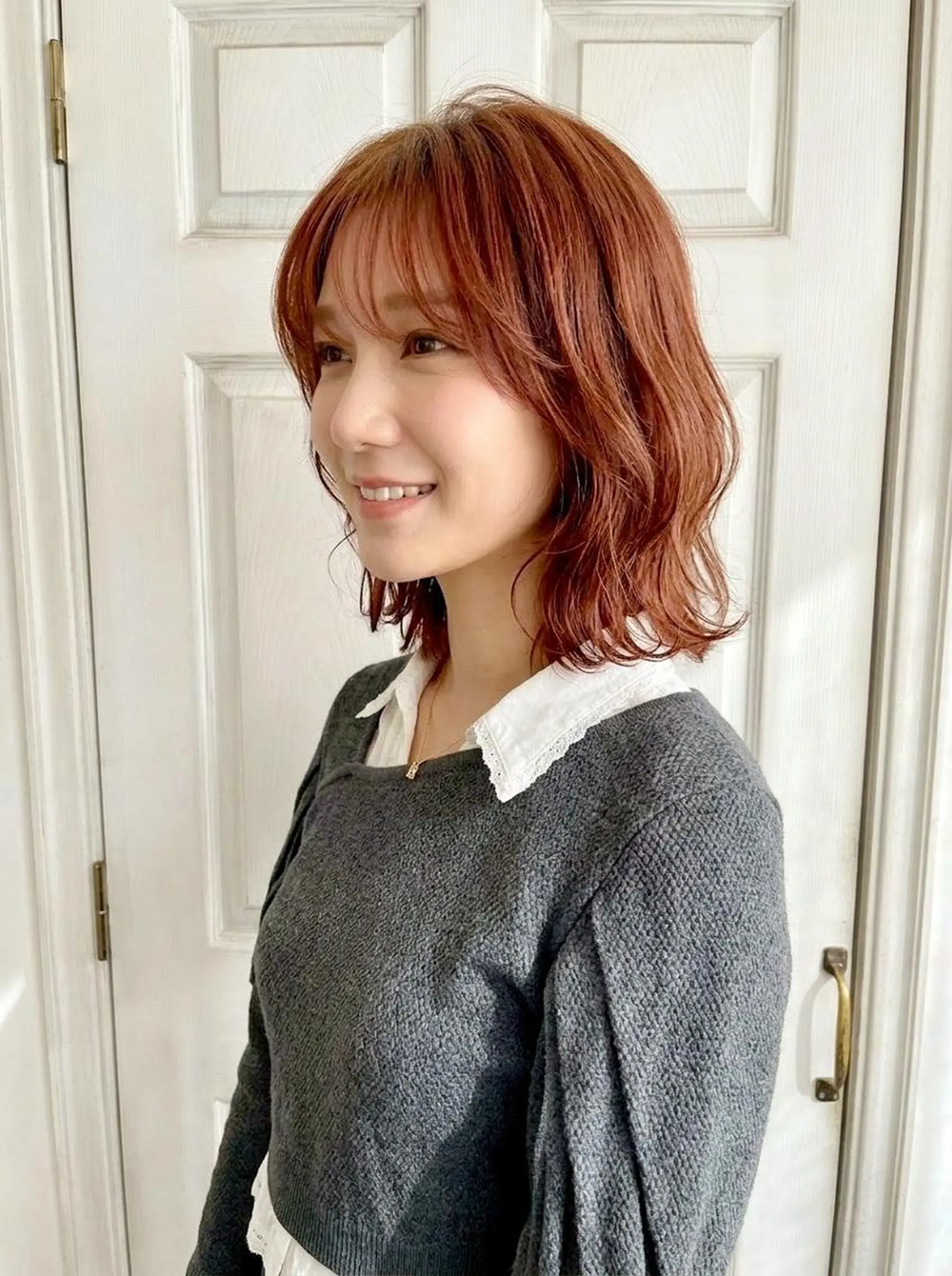 ミディアム ボブ くびれヘア 顔周りカット 髪質改善 韓国風ヘア カット ヘアカラー トリートメント Aroma hair 🌙tanakaのヘアスタイル