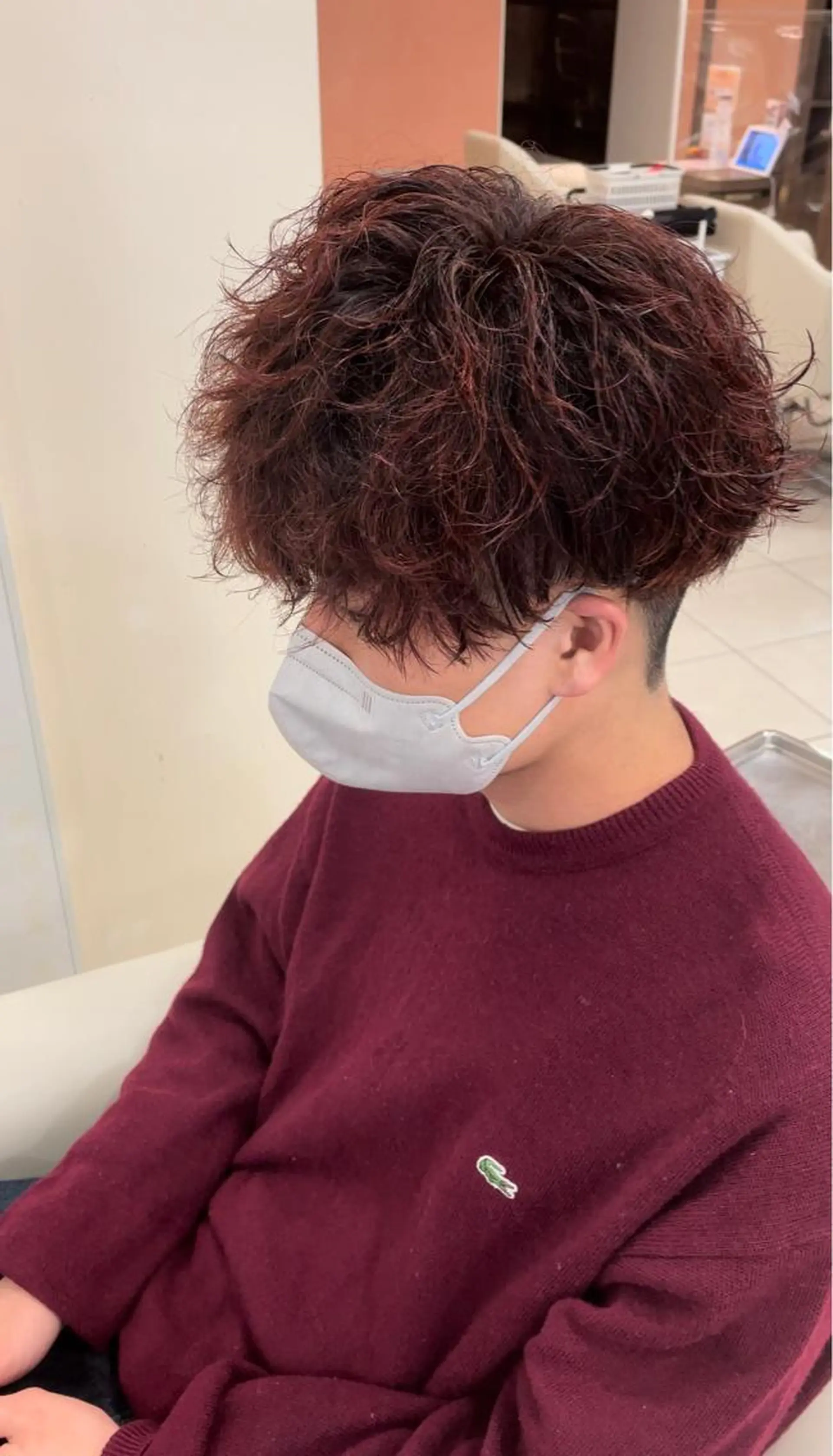 ショート カラー メンズ メンズハイライト ハイライトカラー レッドカラー ハイライト カット パーマ 大澤　裕貴 【メンズカット】のヘアスタイル