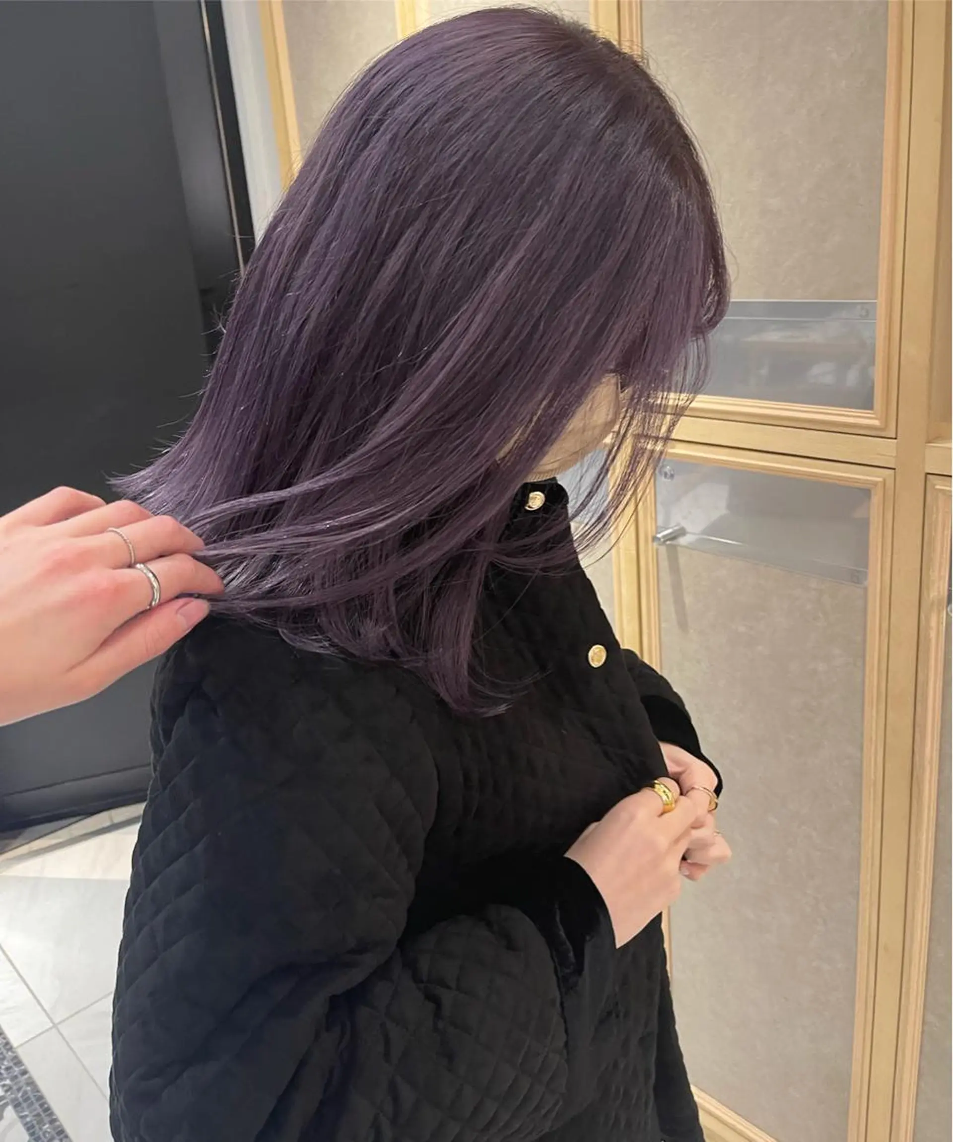 ミディアム カラー ラベンダーカラー ラベンダーグレー ラベンダー/レイヤー スタイル🤎mamiのヘアスタイル