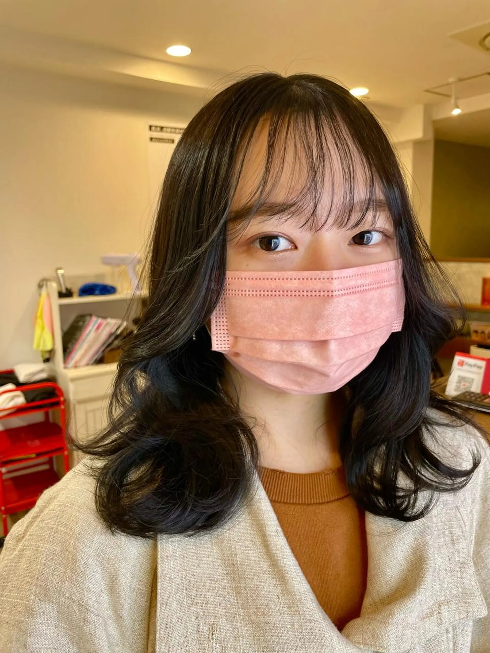 ミディアム 韓国風ヘア カット トリートメント 畑中康志 美髪矯正/ハイトーンのヘアスタイル