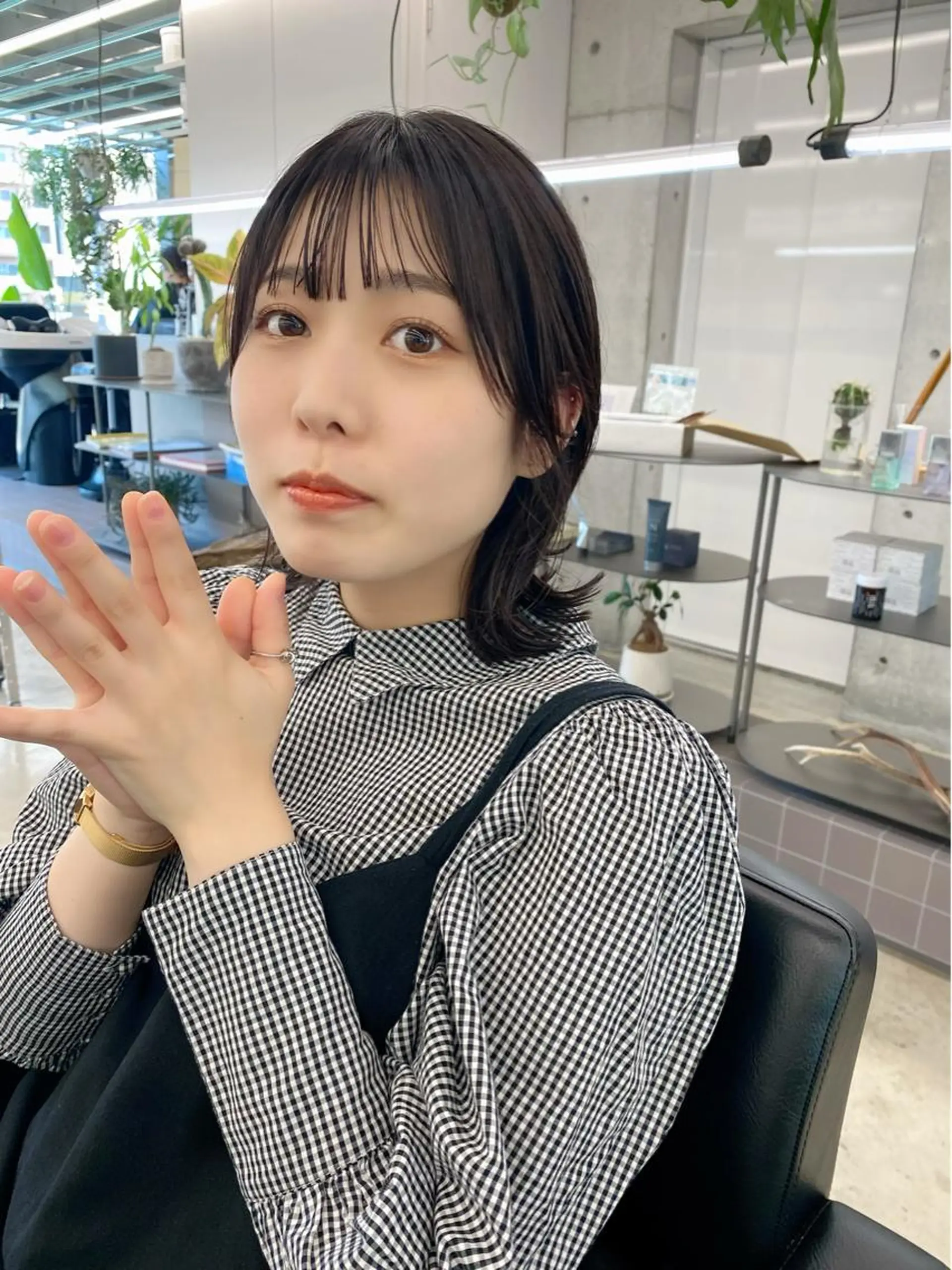 ミディアム カラー ウルフカット 似合わせカット レイヤー/ボブのヘアスタイル