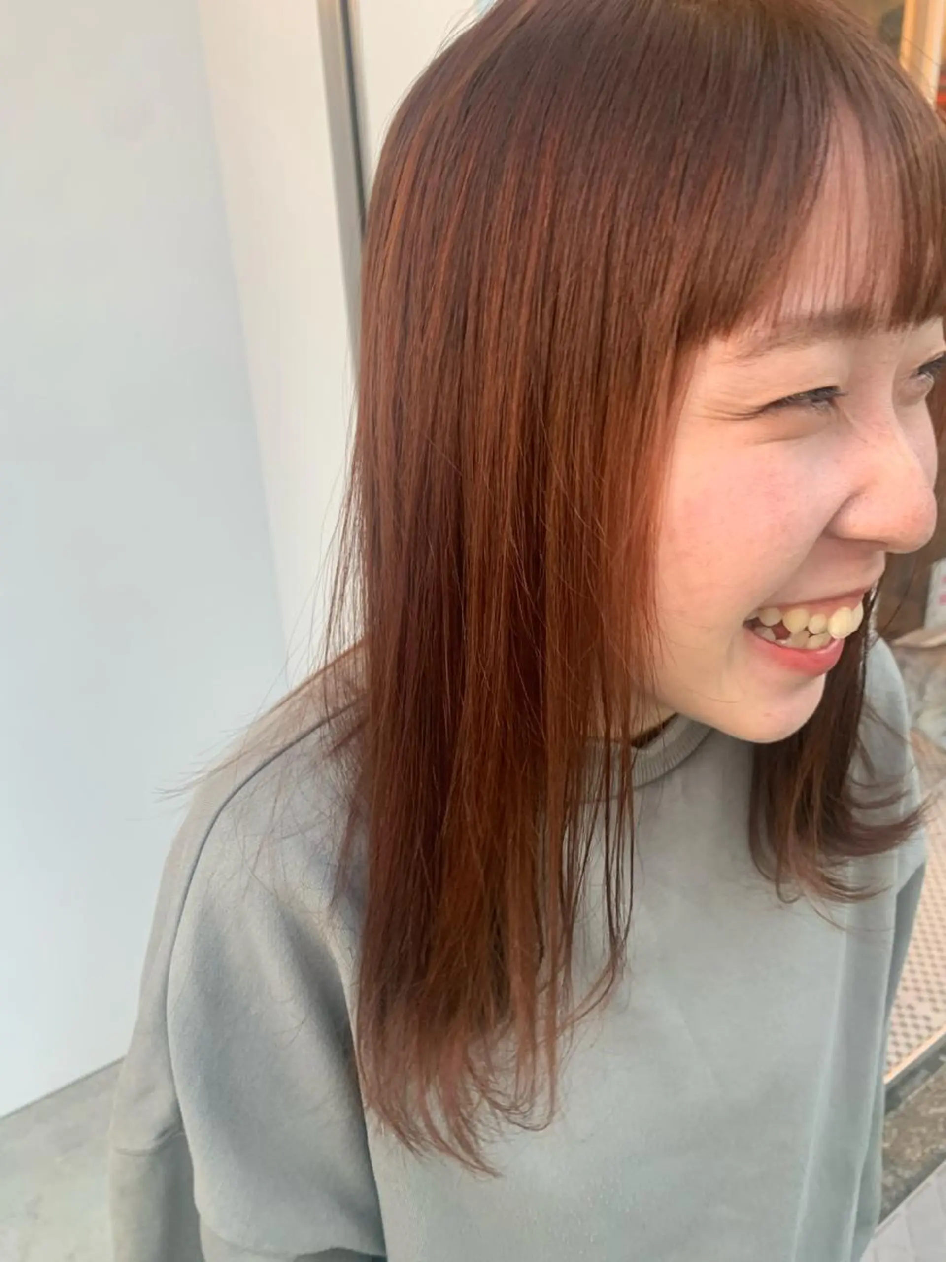 ミディアム カラー ブリーチ ブリーチなしカラー オレンジ 外ハネヘア カット ヘアカラー トリートメント 中目黒🌼 🌼ハナのヘアスタイル