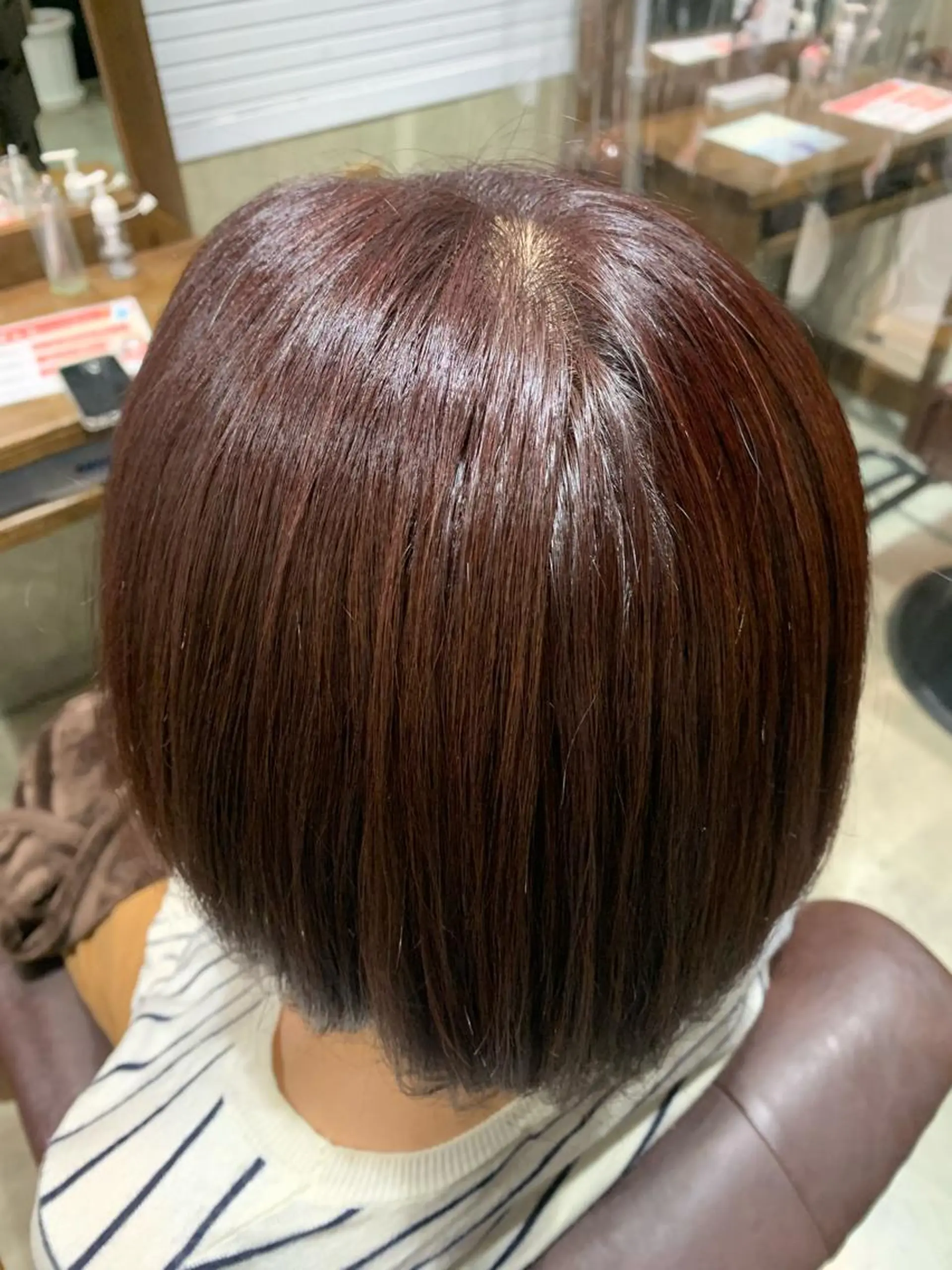 ミディアム カラー ブラウンカラー ピンクカラー ピンクブラウン 山口 莉々香のヘアスタイル