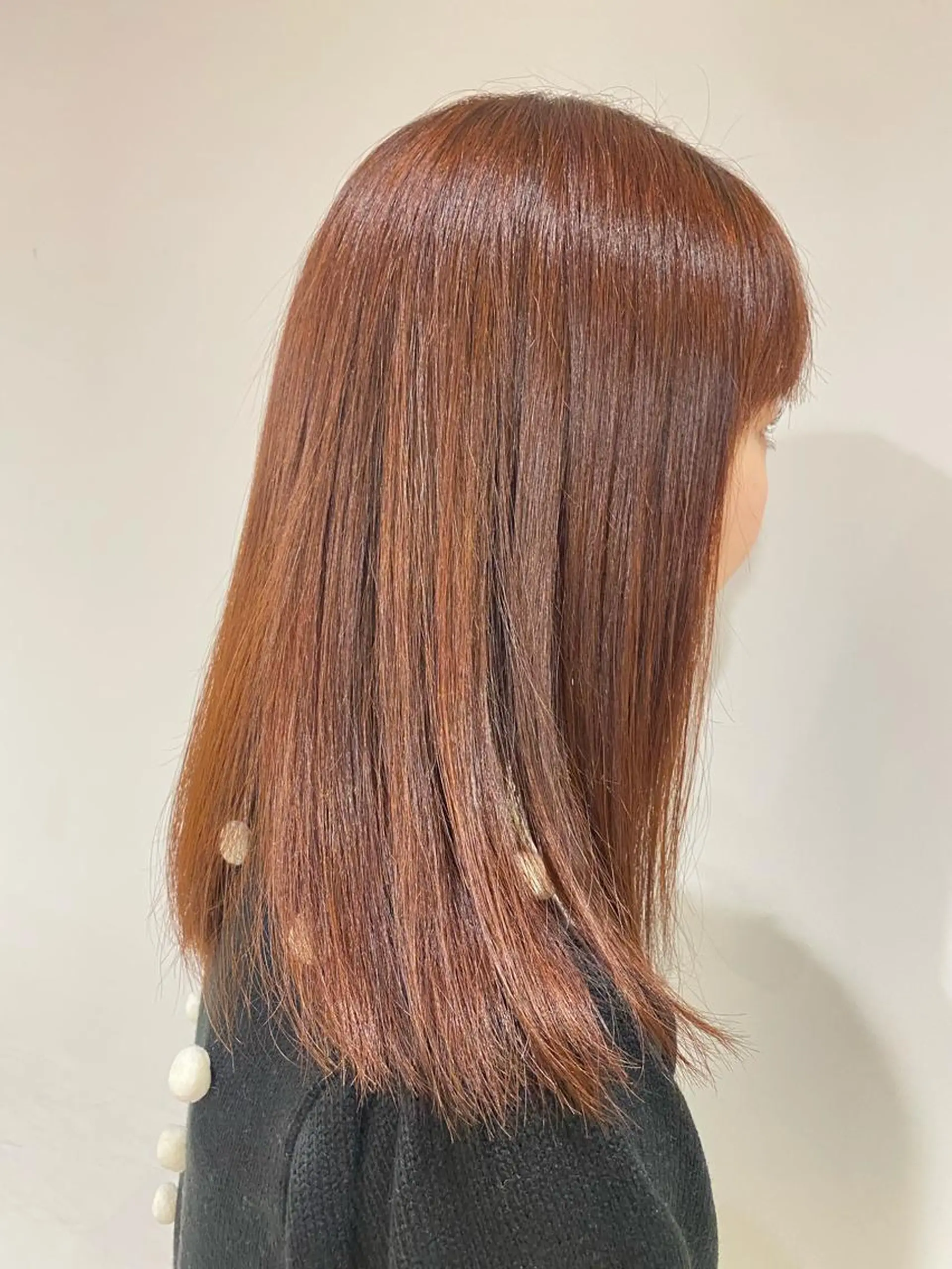 ミディアム カラー オレンジ 髪質改善 トリートメント scene. haraのヘアスタイル