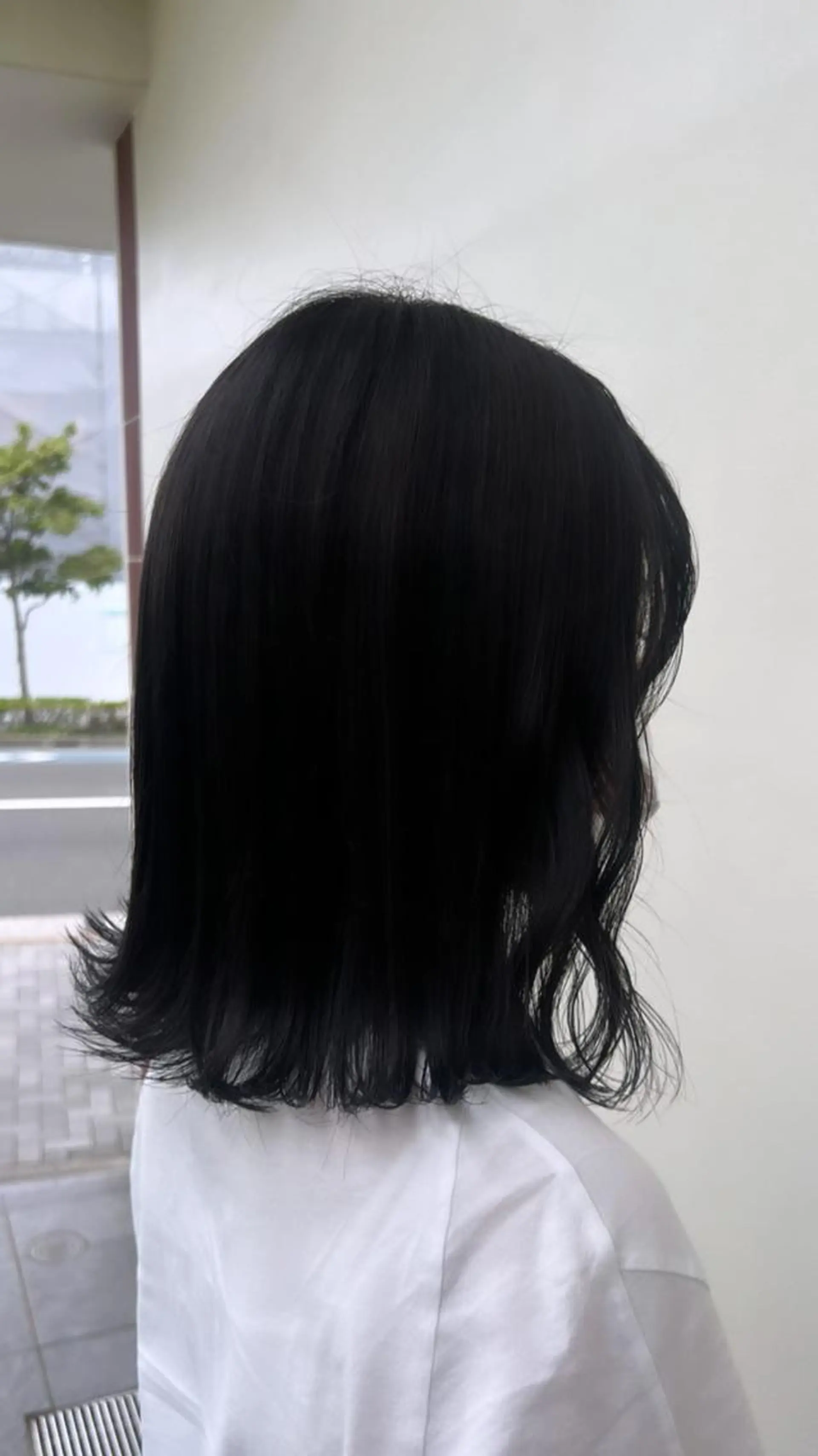ミディアム カラー 黒髪 ブリーチ ブルーカラー ブルーブラック かわの ももな 💜ྀིのヘアスタイル