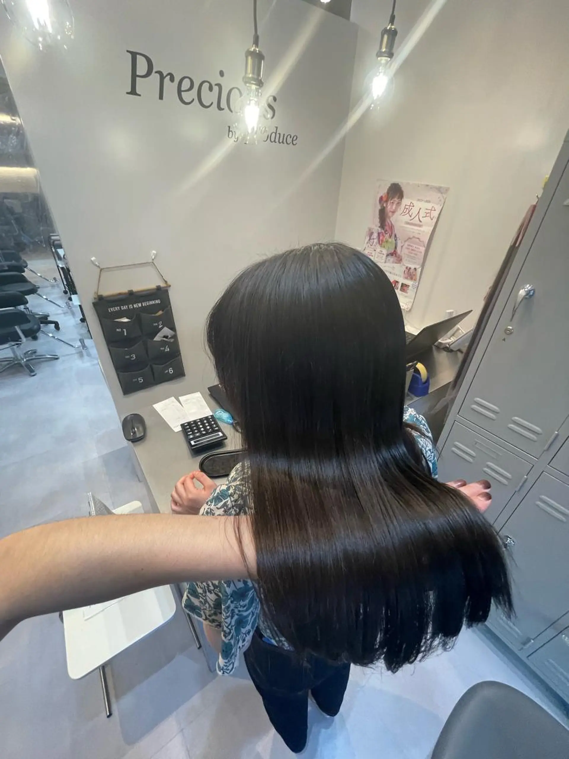 ロング トリートメント 髪質改善× 白髪ぼかし溝江のヘアスタイル