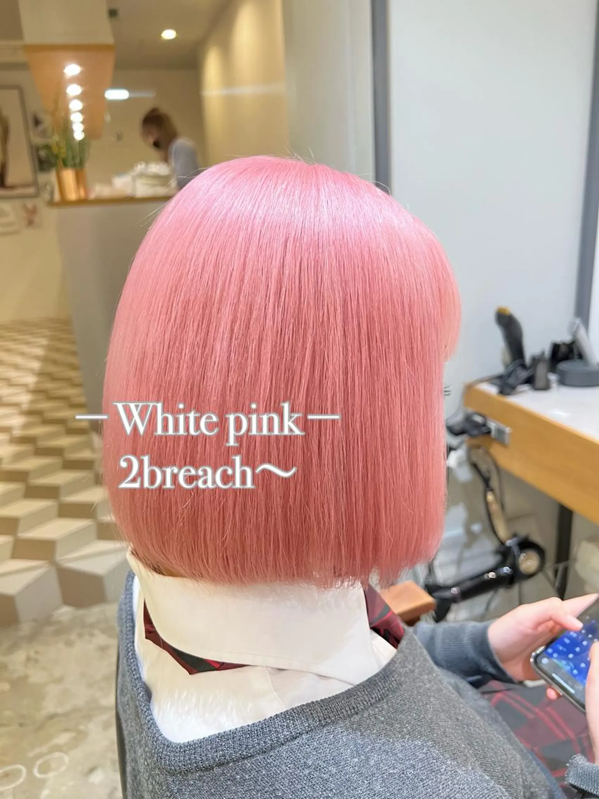 ショート カラー ピンクカラー Kana 🍋 ハイトーン【高円寺】のヘアスタイル