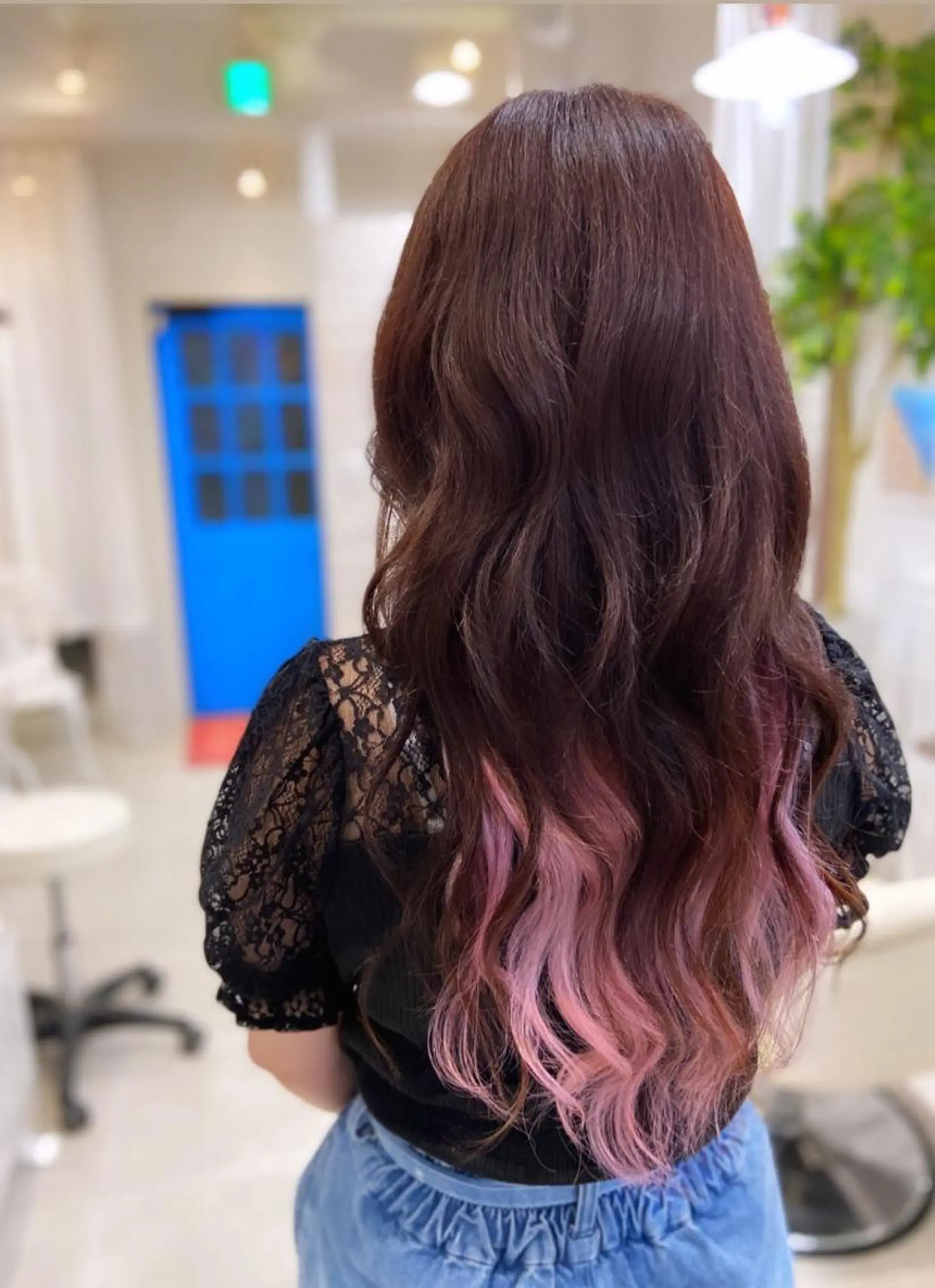 セミロング カラー ヘアアレンジ グラデーションカラー ピンクカラー レイヤーカット ヘアカラー トリートメント Shelltie Fiel (シェルティフィエル)所属・次世代シールエクステ 錦糸町 小泉 朋之のヘアスタイル