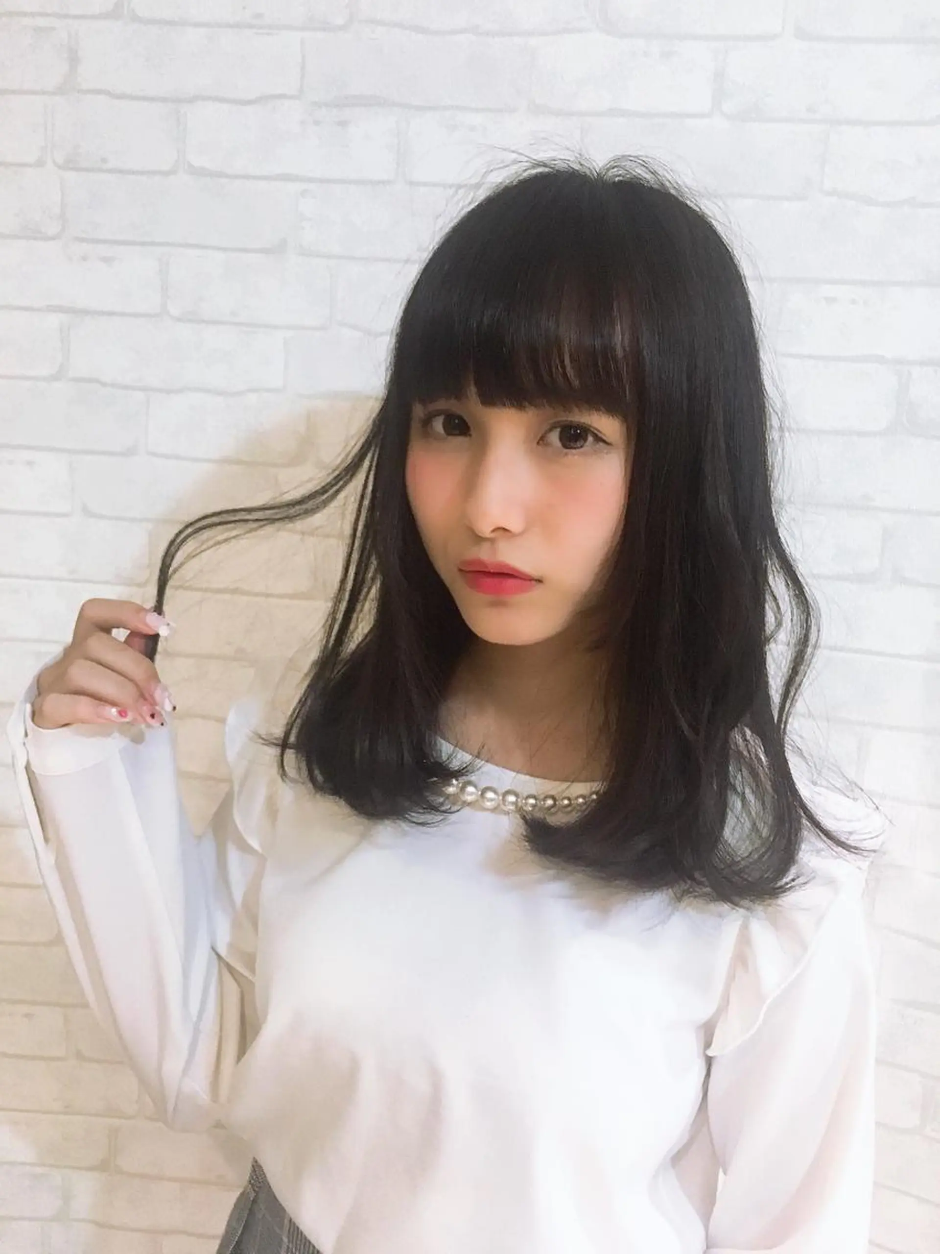 セミロング パーマ ヘアアレンジ 北川大輔🌟 小顔レイヤーカットのヘアスタイル