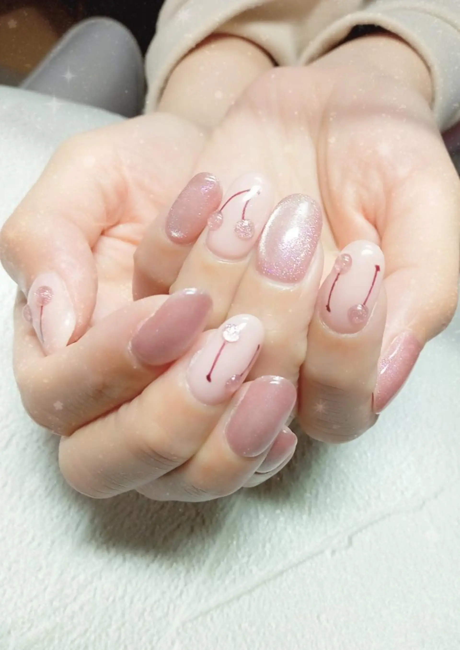 ネイル キラキラネイル マグネットネイル ビー玉ネイル マットネイル ぷっくりネイル ハンドネイル flure de neige yukiのネイルデザイン