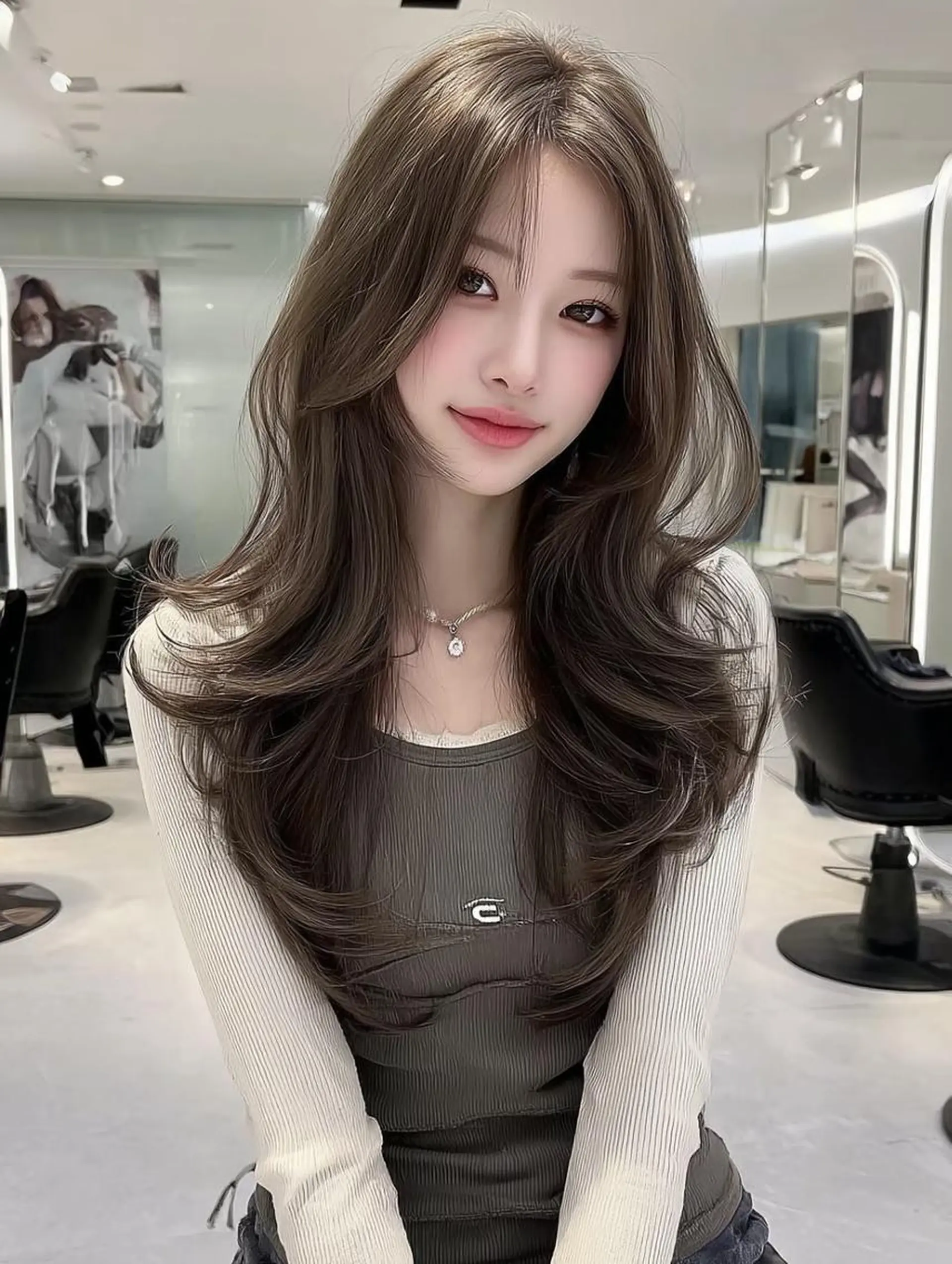 ロング カット ヘアカラー 酸性ストレート/ 髪質改善/イソヤトモのヘアスタイル