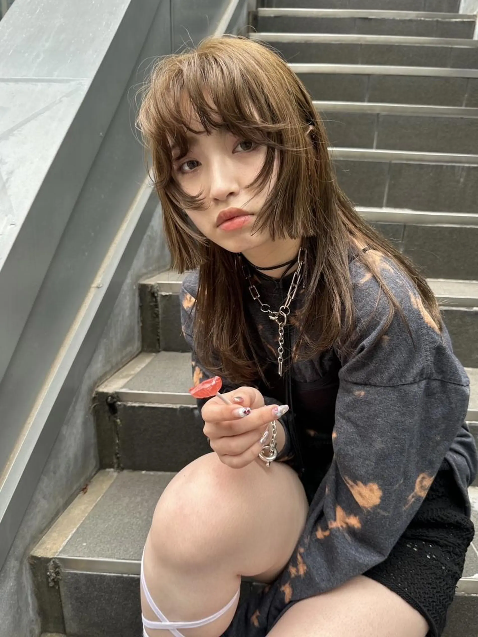 ミディアム ヘアカラー 福岡美容室Daisy hairのヘアスタイル