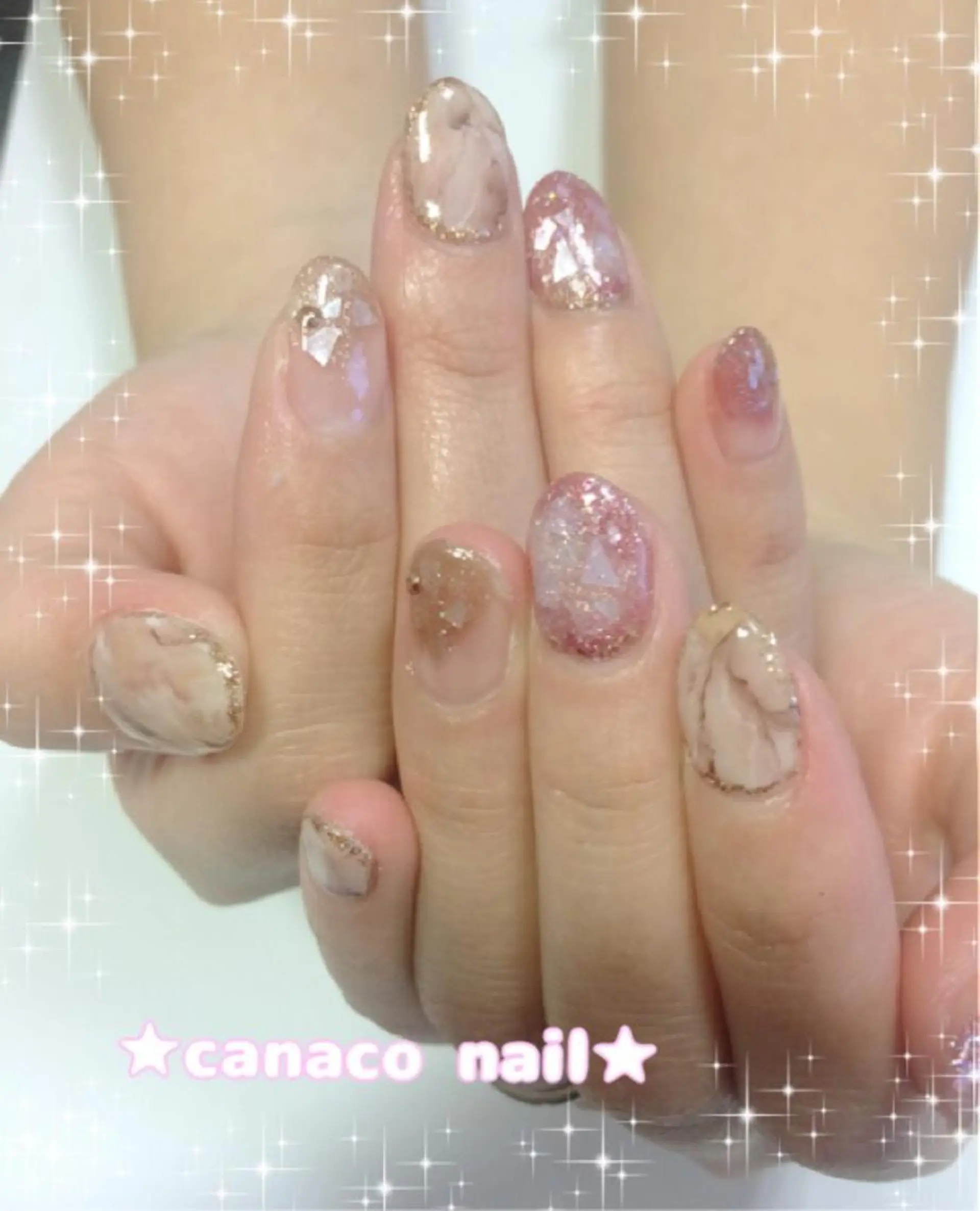 ネイル アートネイル ジェルネイル パラジェル ストーンネイル ハンドネイル ハンドケア Felice所属・ベテランネイル cnc  nailのネイルデザイン