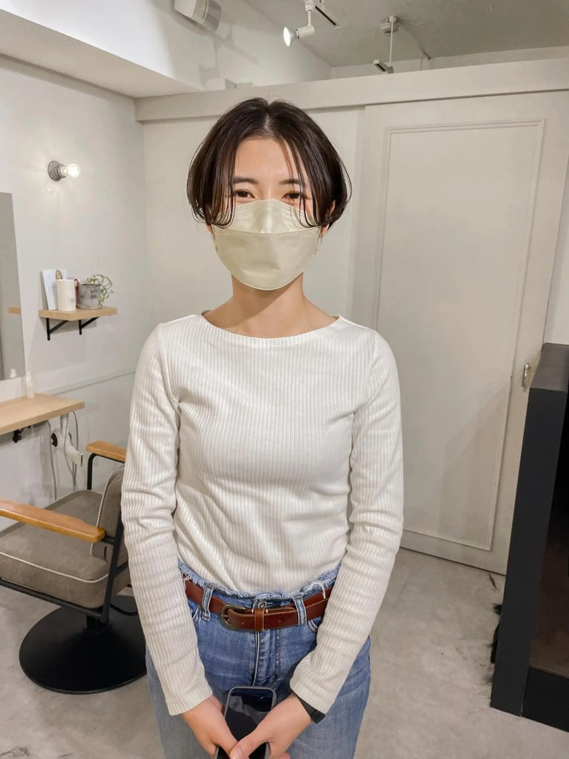 ショート カラー ショート　ボブ メンズ　パーマのヘアスタイル