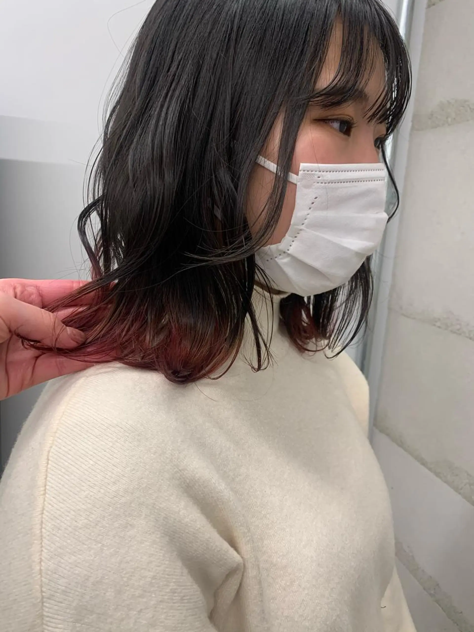 ミディアム カラー 透明感/オリーブ/ グレージュ/YUKAのヘアスタイル