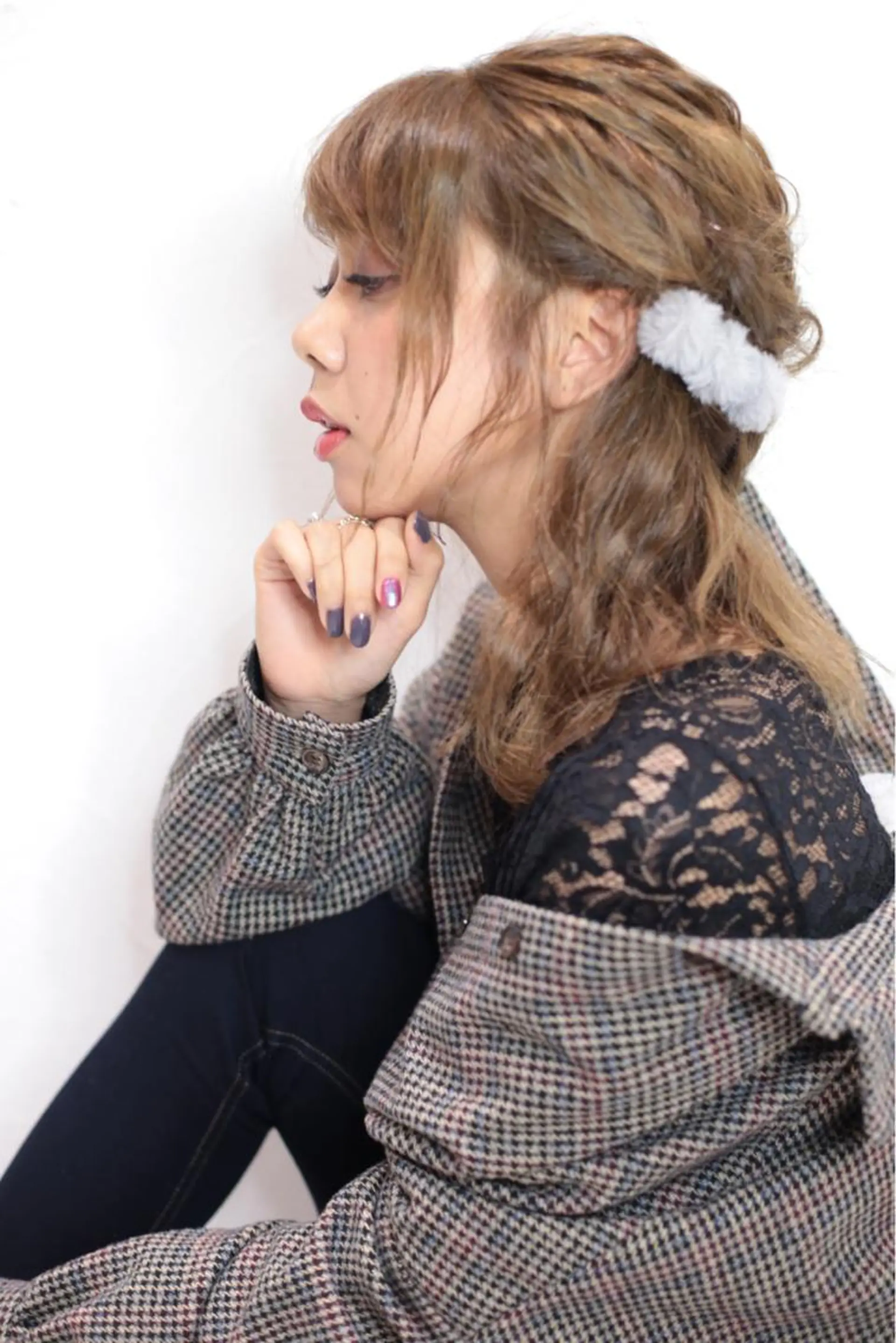 セミロング ヘアアレンジ ヘアセット ミドウチ アヤカのヘアスタイル