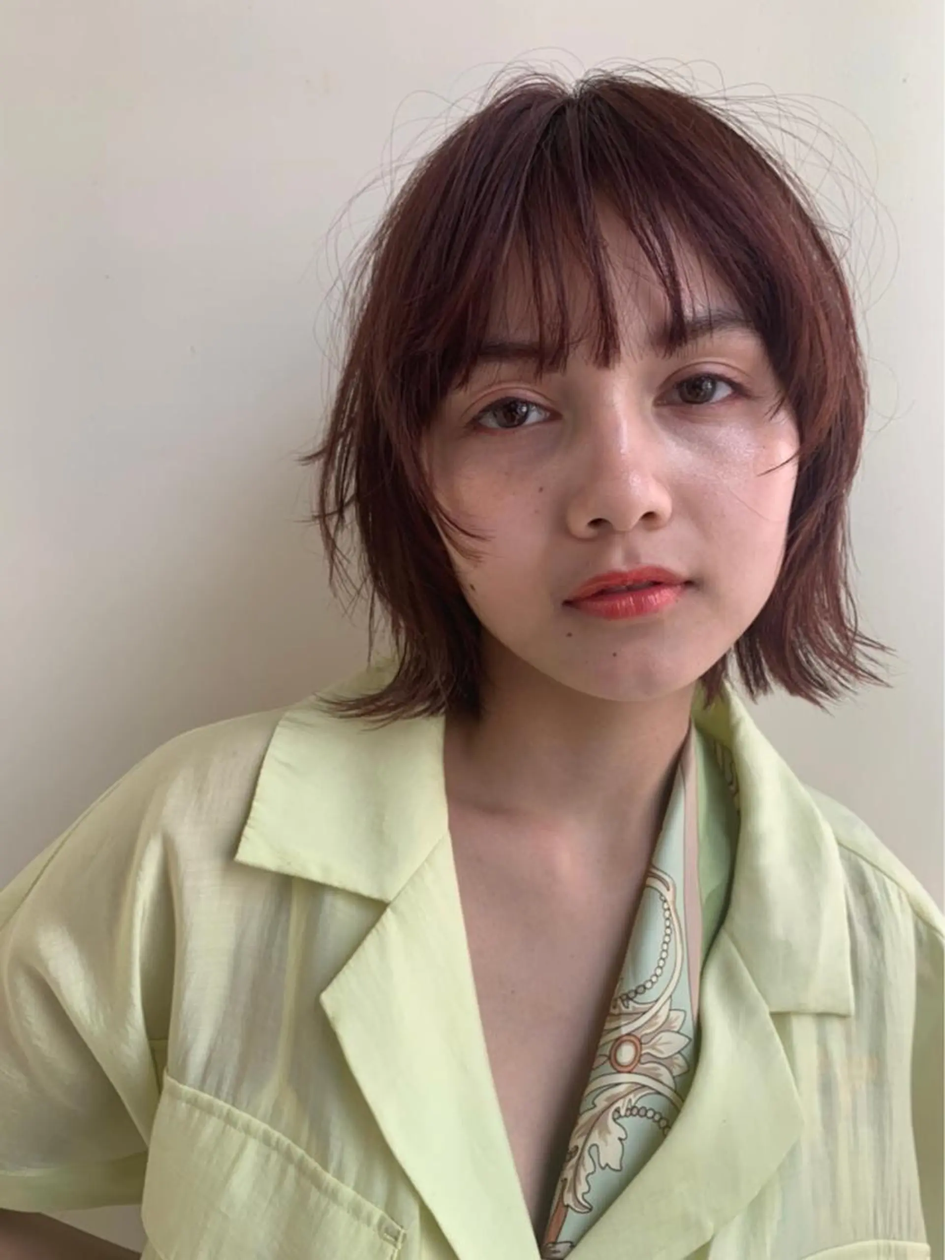 ショート カラー ボブレイヤー ベージュカラー オレンジ オレンジベージュ ボブ 🌿理想を叶える🌿 似合わせ🌟RISAのヘアスタイル