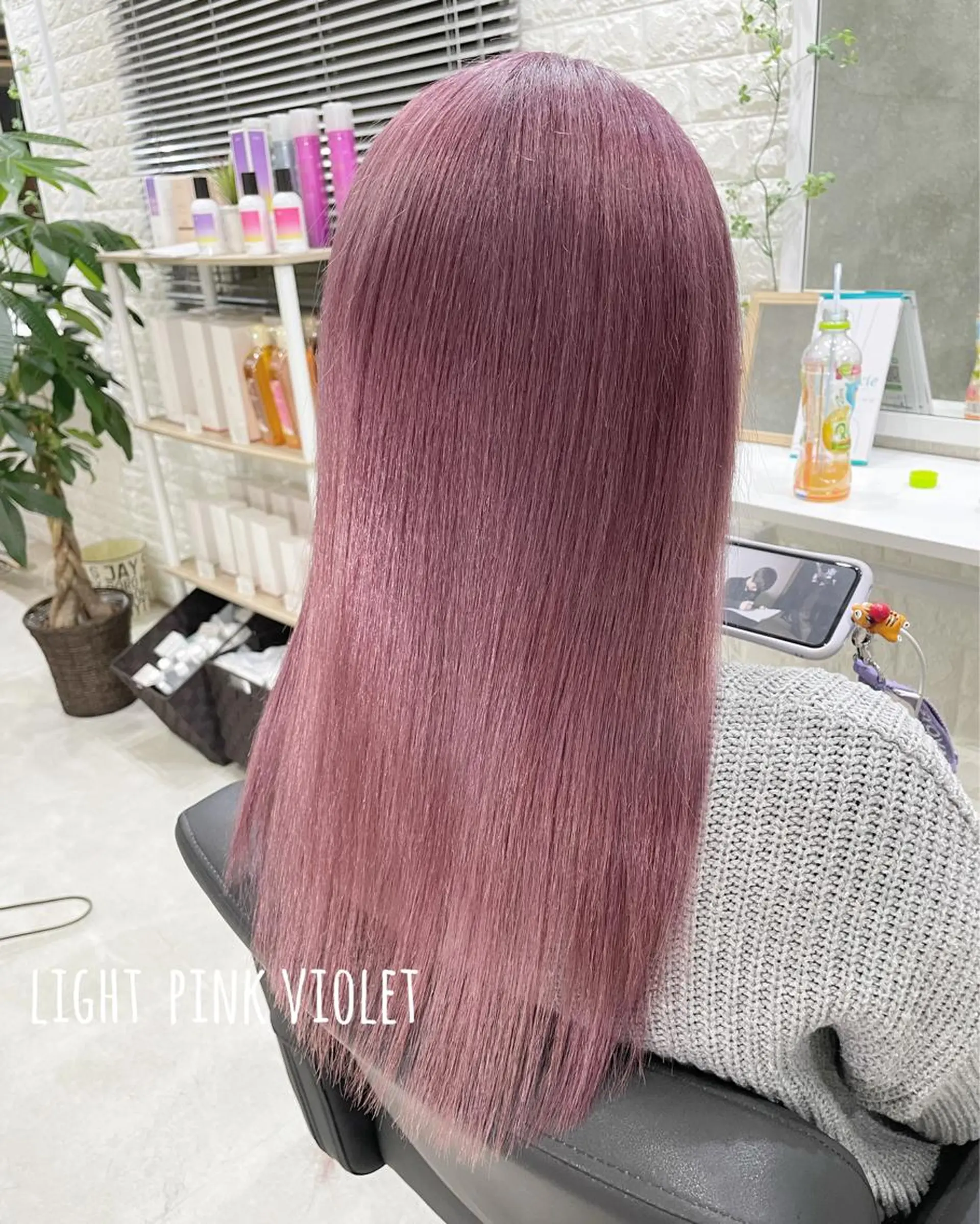 ミディアム カラー ピンクカラー バイオレットカラー ヘアカラー トリートメント にしき さんのヘアスタイル