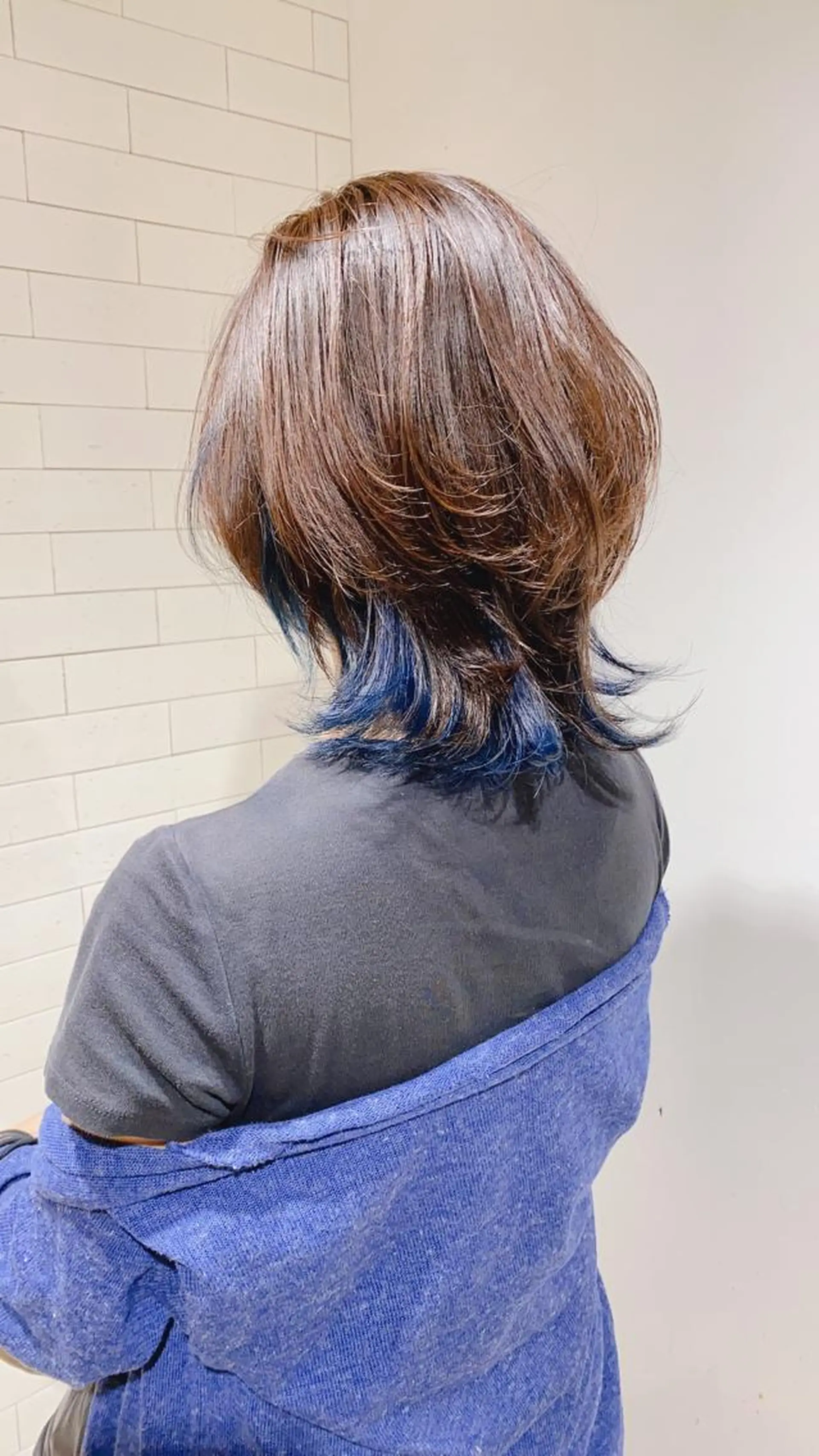 ミディアム ショートボブ アッシュ ボブ 外国人風カラー ハイライト メンズツイスパ ショートフクヤマシンのヘアスタイル