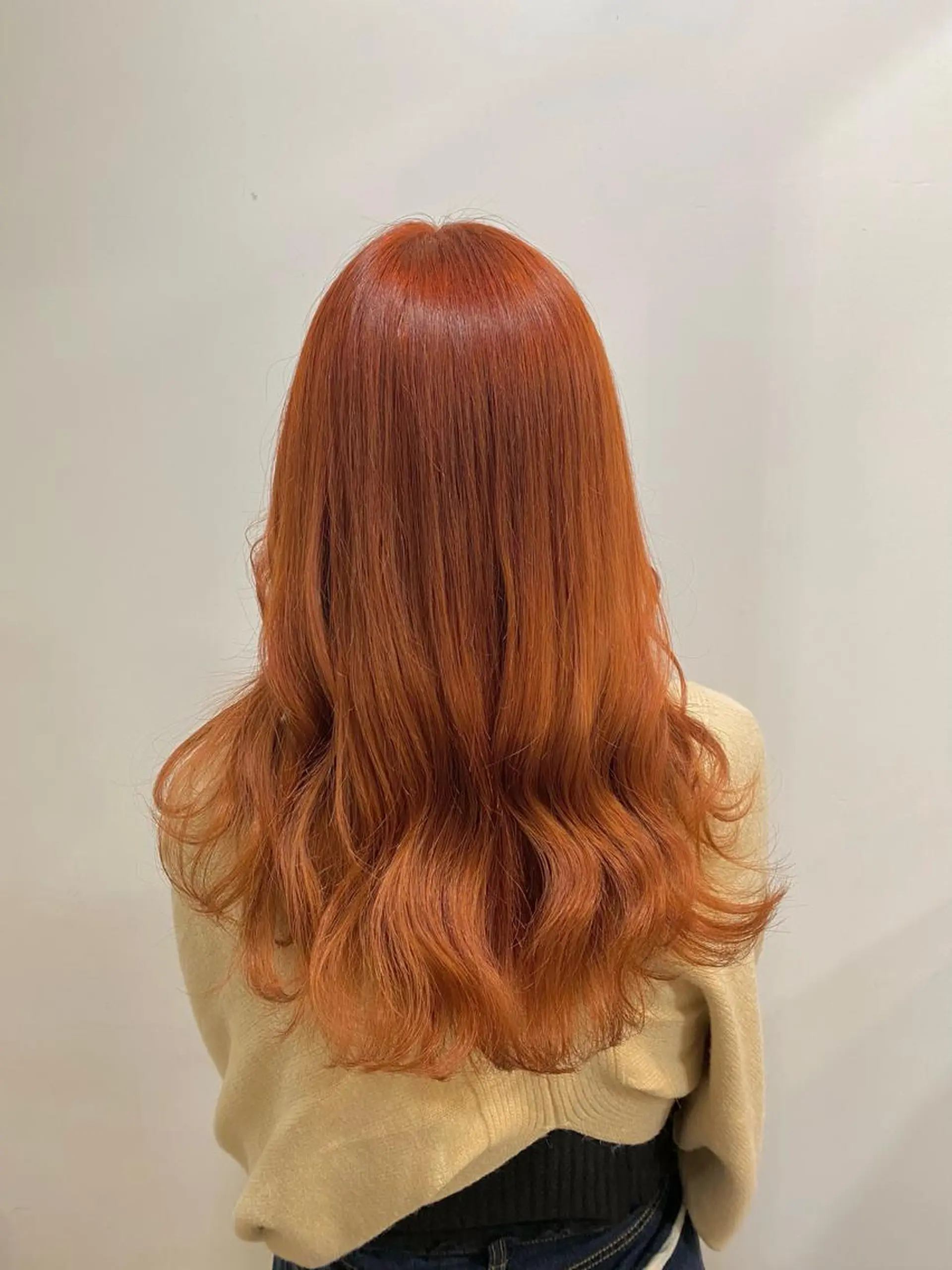 ロング カラー オレンジ ヘアカラー たなか もえなのヘアスタイル
