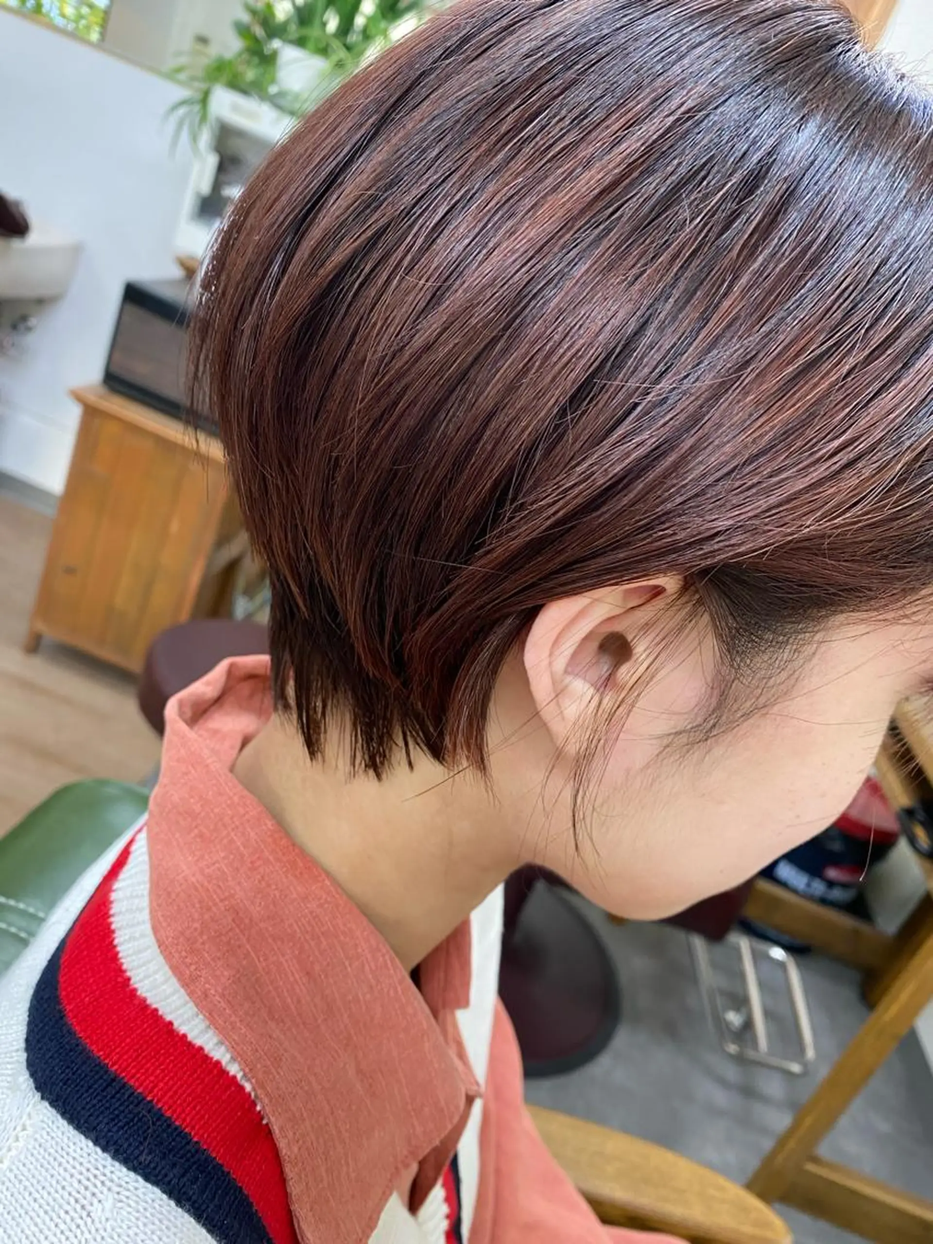 ショート ピンクブラウン ショートヘア 永沼 真依のヘアスタイル