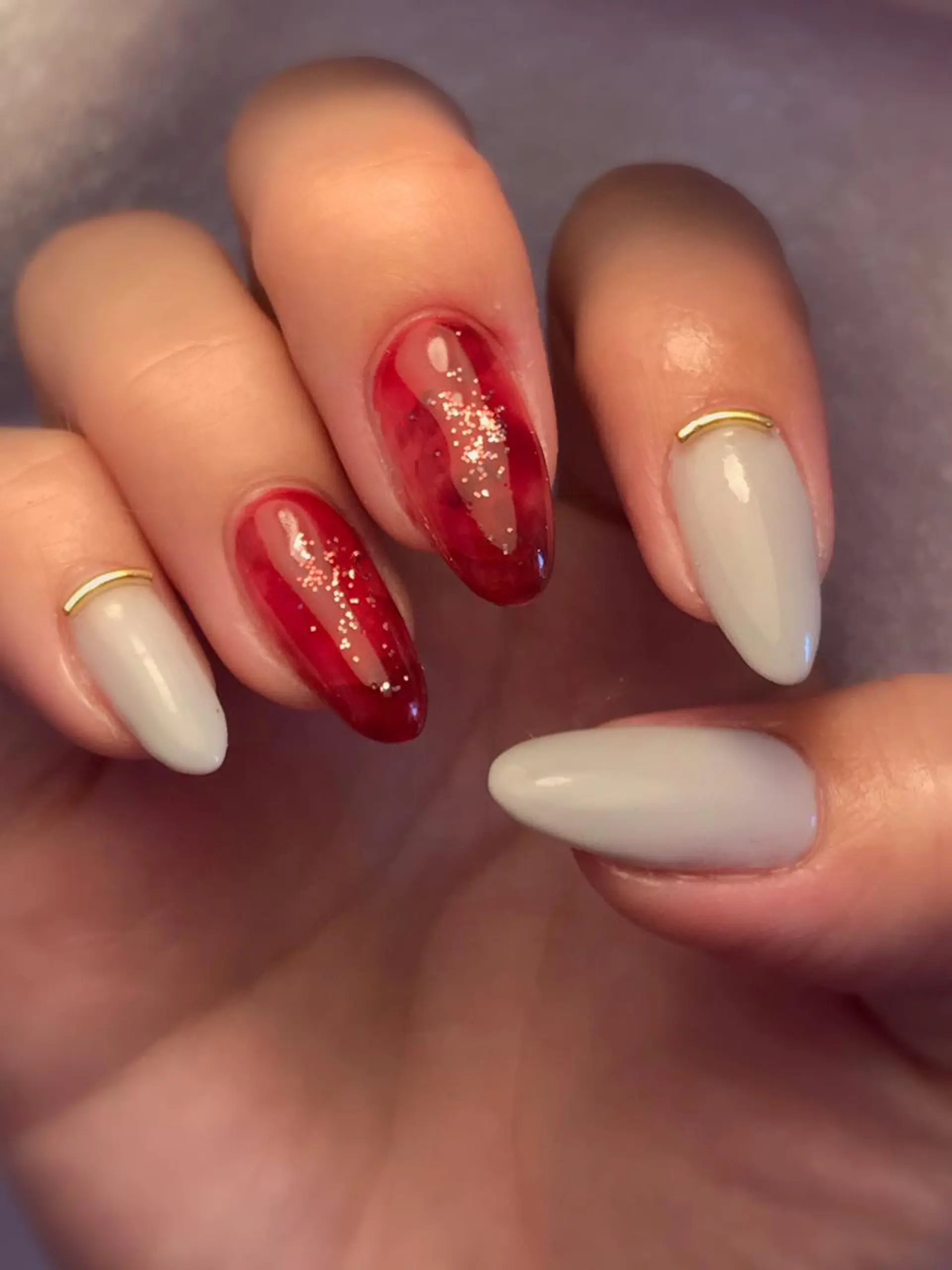 ネイル べっ甲ネイル 赤色 Era nailのネイルデザイン