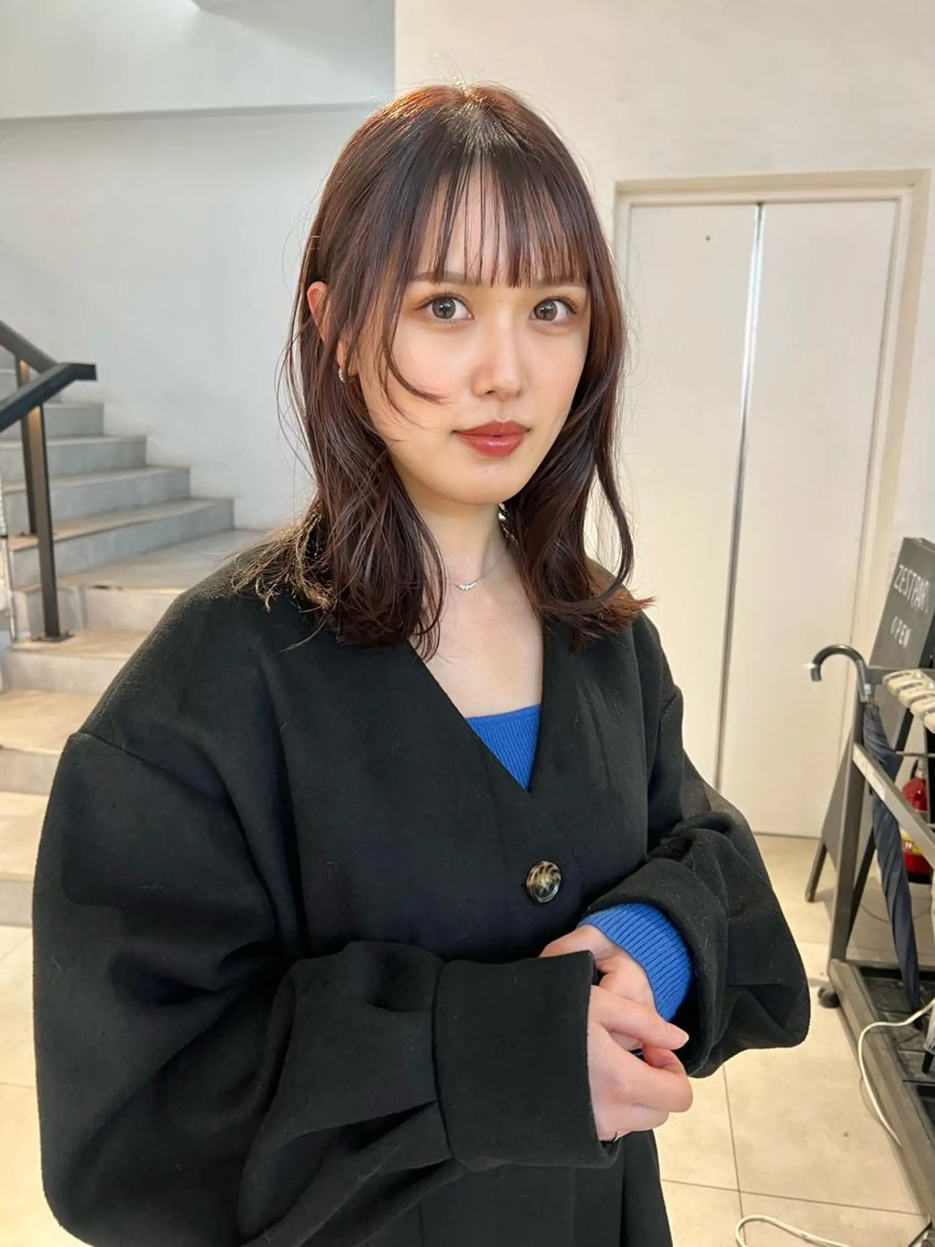 ミディアム カラー ブラウンカラー ピンクカラー ピンクブラウン 顔周りカット 顔周りカット/透明感 カラー✂️MEIのヘアスタイル