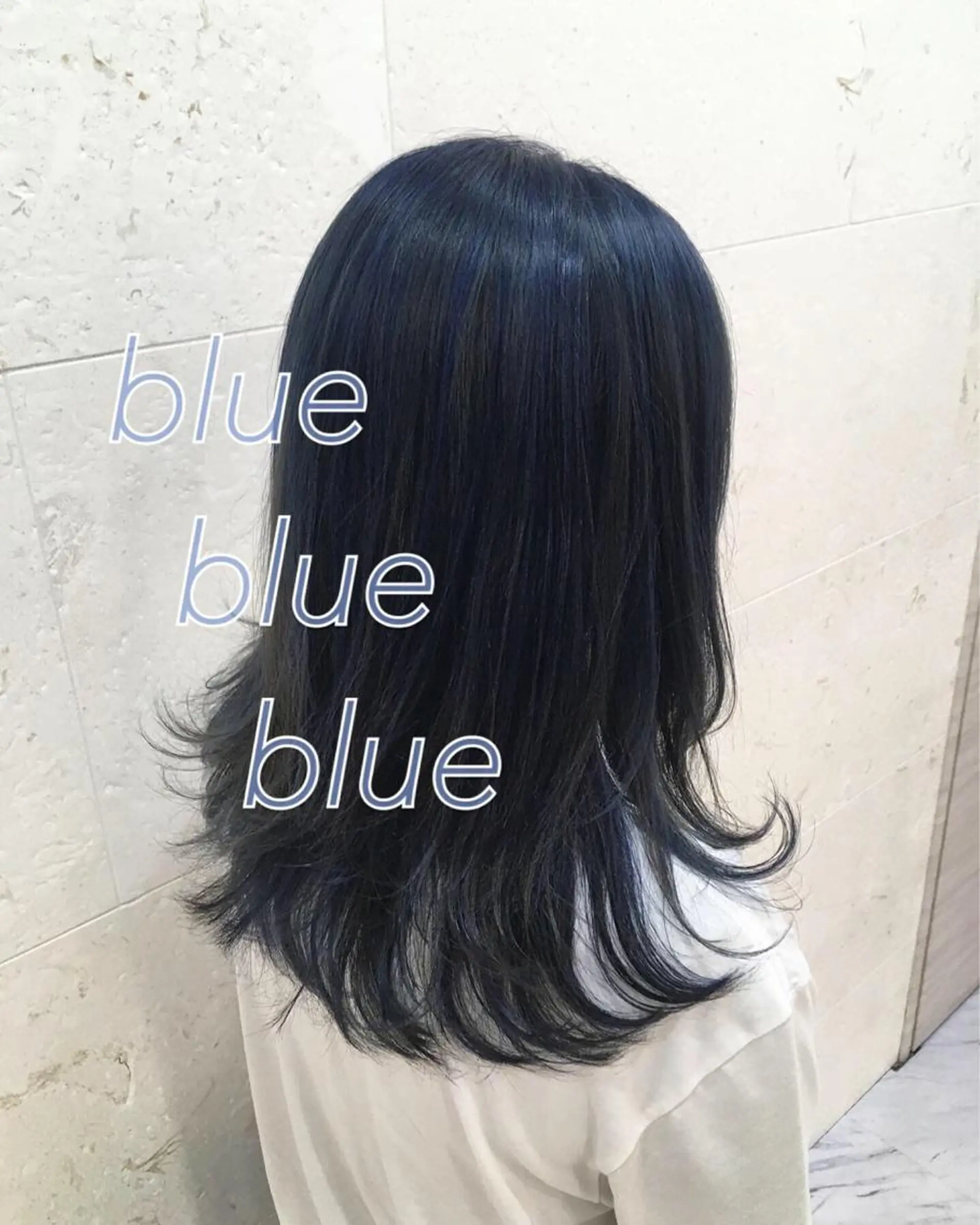 ロング カラー ブリーチ ブルーカラー 斉藤 貴也のヘアスタイル