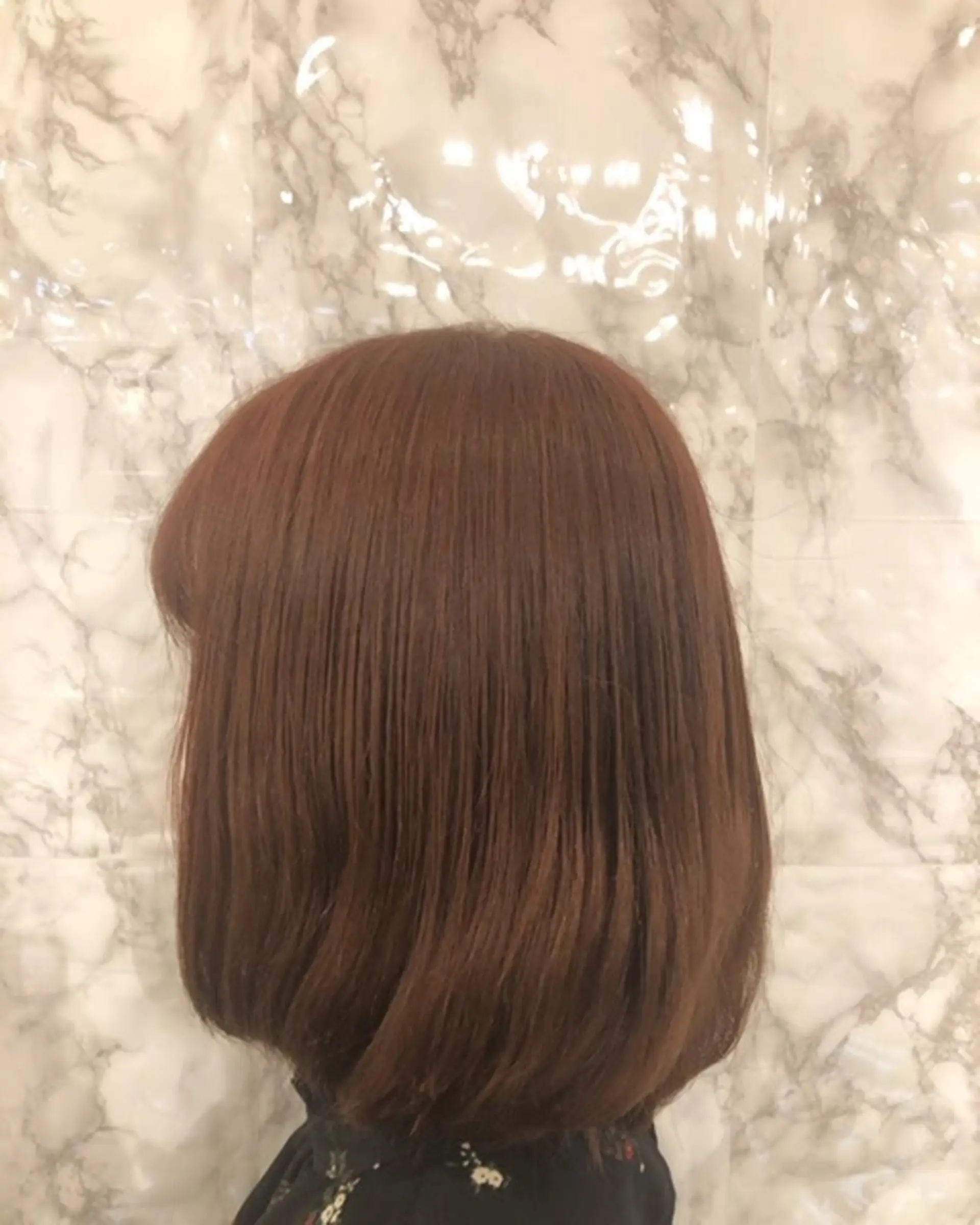 ミディアム カラー ベージュカラー ピンクカラー ピンクベージュ ボブ 東中野🥇美容室 FLOW東中野店のヘアスタイル