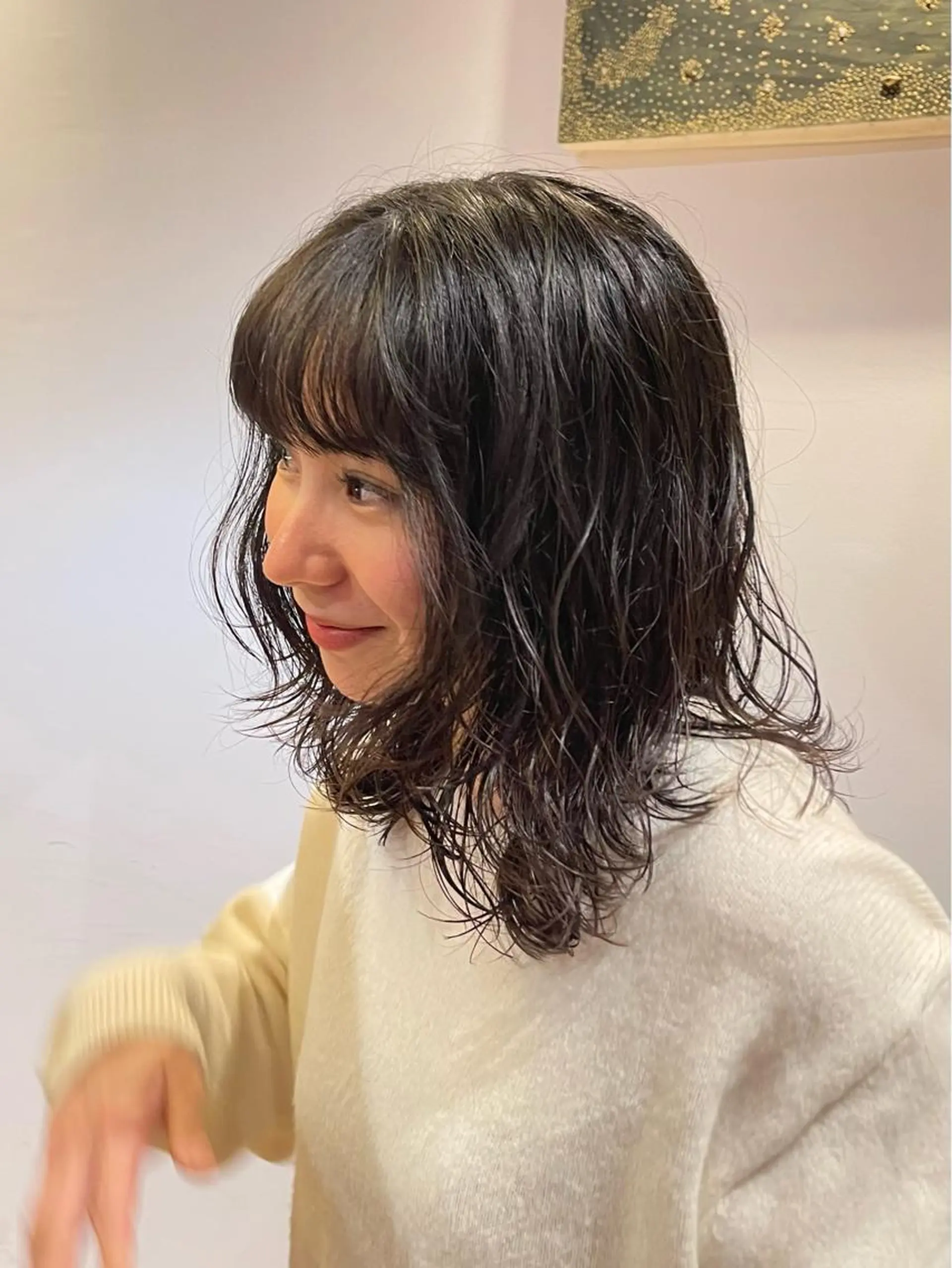 ミディアム 🫧うる艶レイヤー /グレージュ🪐リサのヘアスタイル