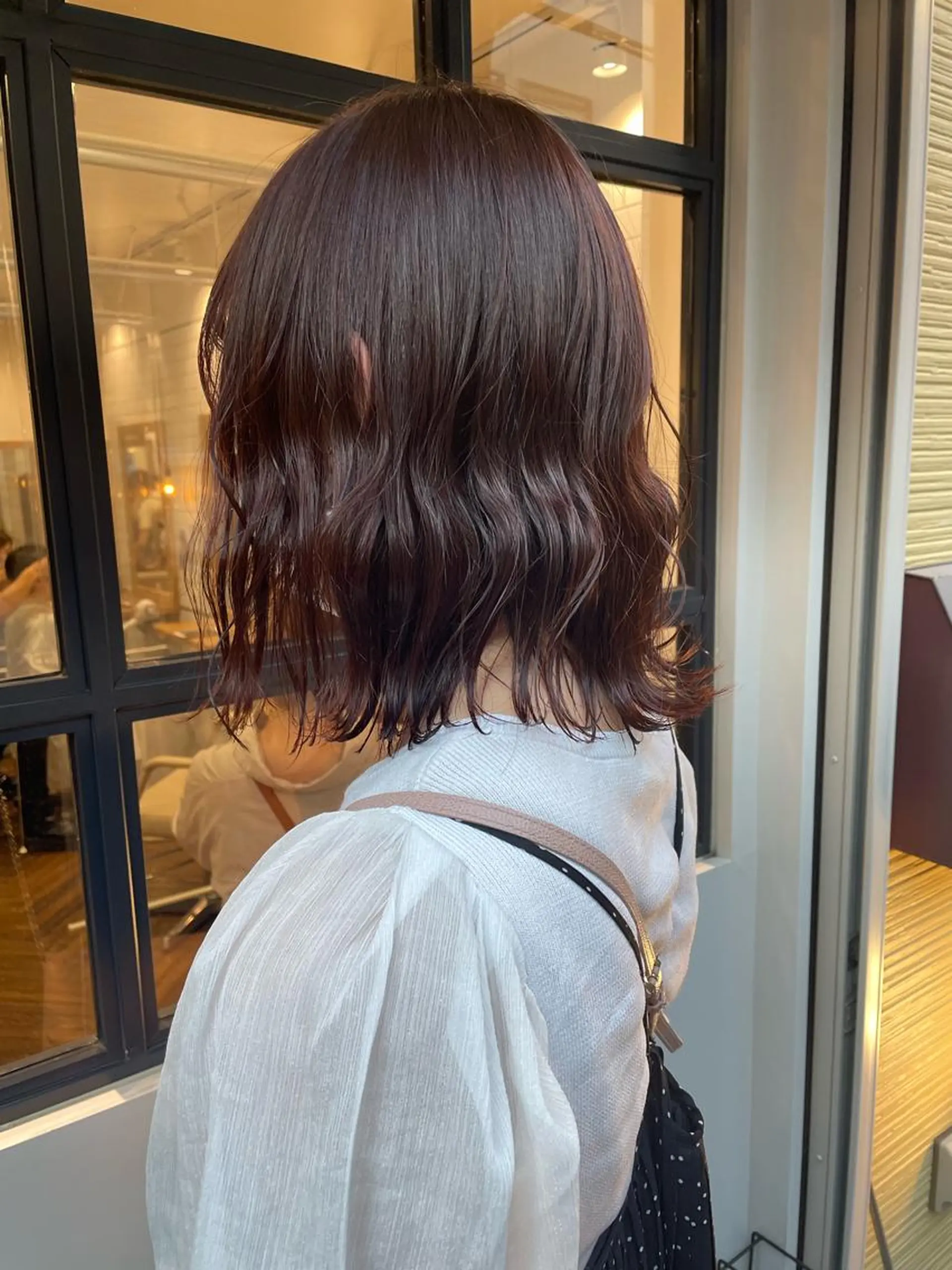 ミディアム カラー オレンジ ピンクカラー ボブ カット ヘアカラー トリートメント ボブレイヤー/ カラー診断/Amiのヘアスタイル