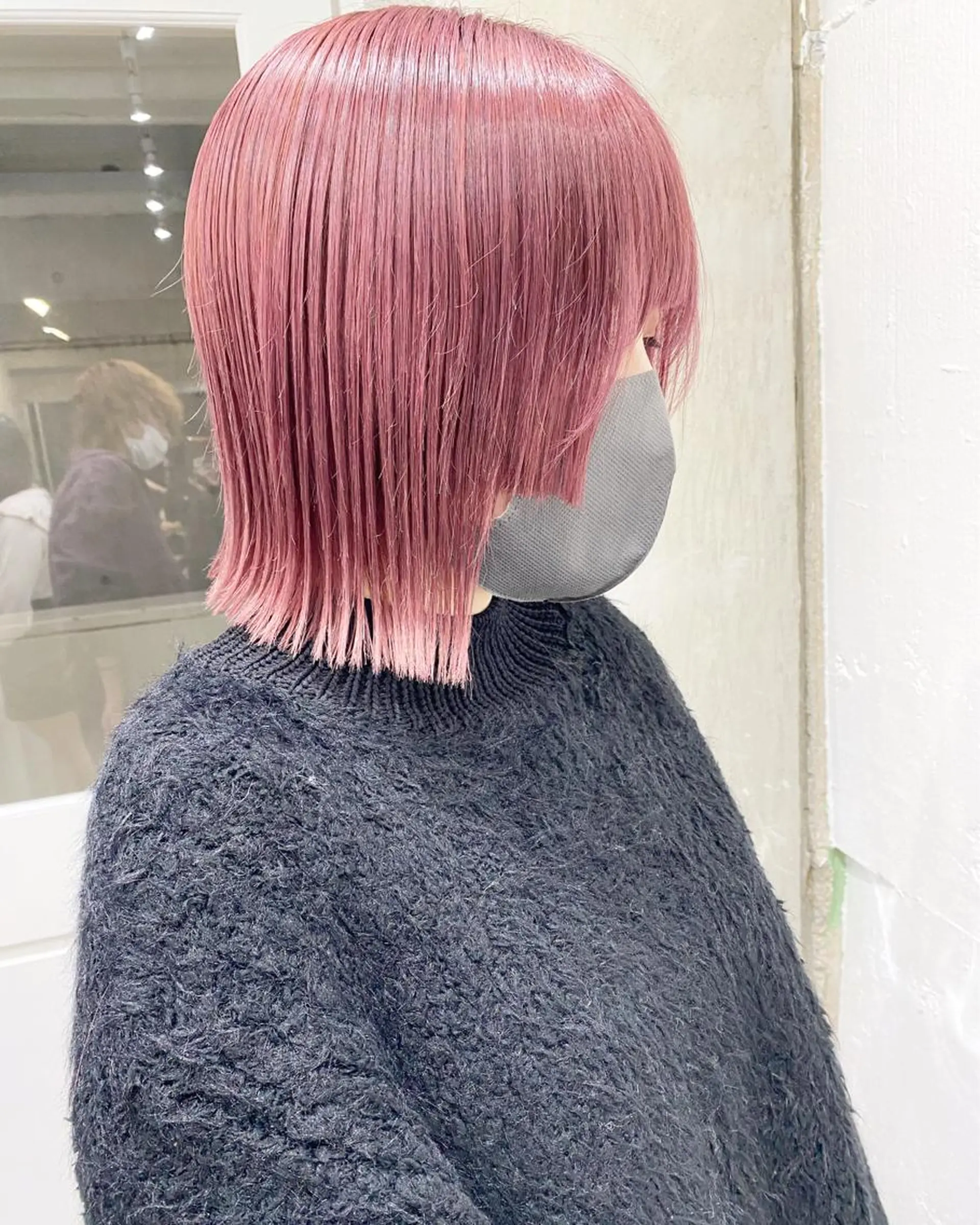 ミディアム カラー ヘアアレンジ 切りっぱなしボブ アッシュ アッシュグレー ベージュカラー 黒髪 ササキカズマ〻透明感 〻色落ち〻赤み消しのヘアスタイル