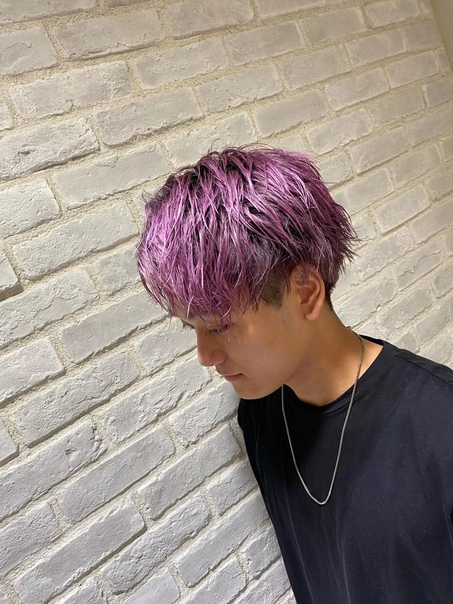 ショート カラー メンズ ラベンダーカラー 👑似合わせレイヤー が好評👑佐久田のヘアスタイル