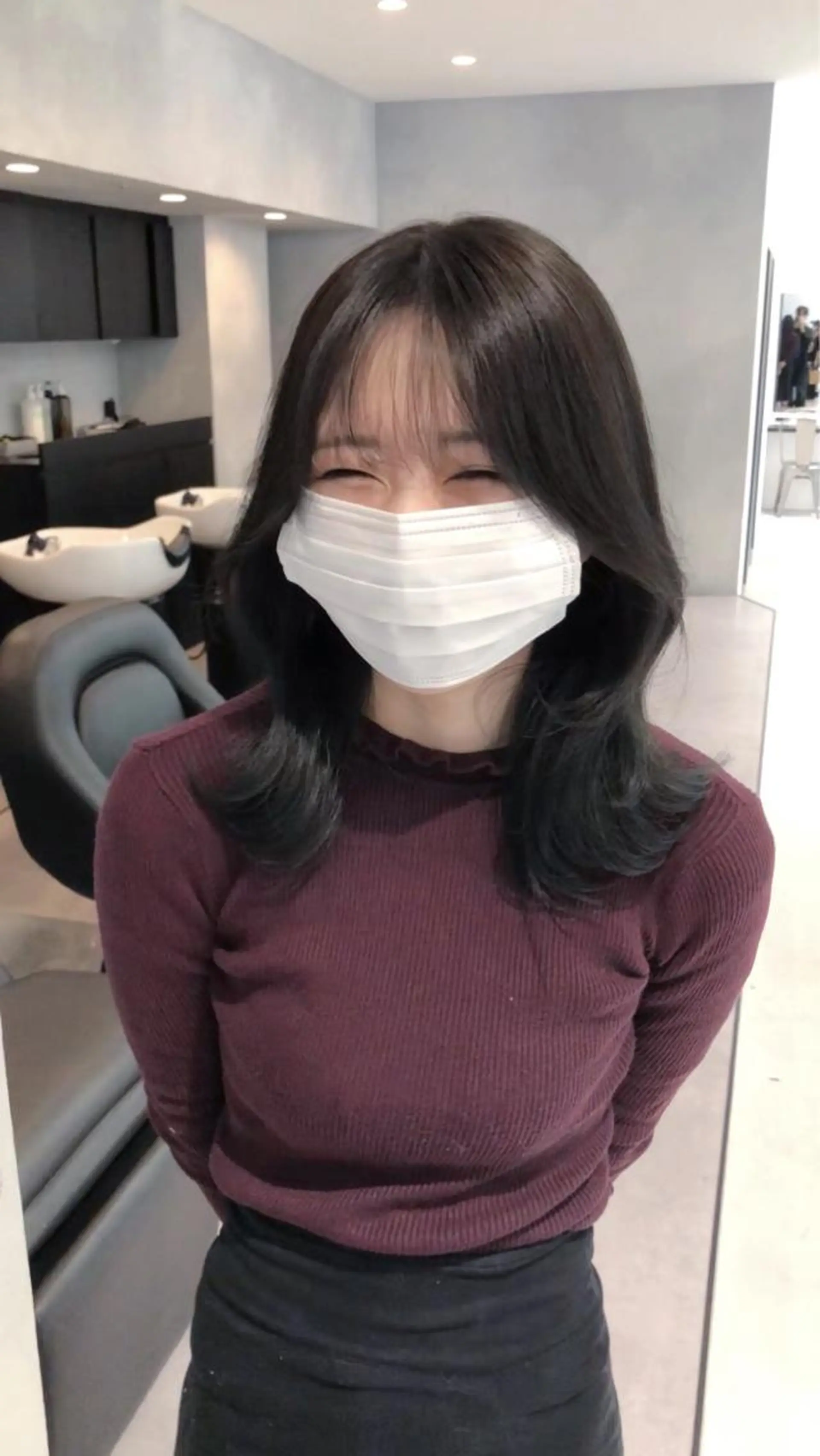 セミロング カラー 髪質改善/顔まわり 石原のヘアスタイル