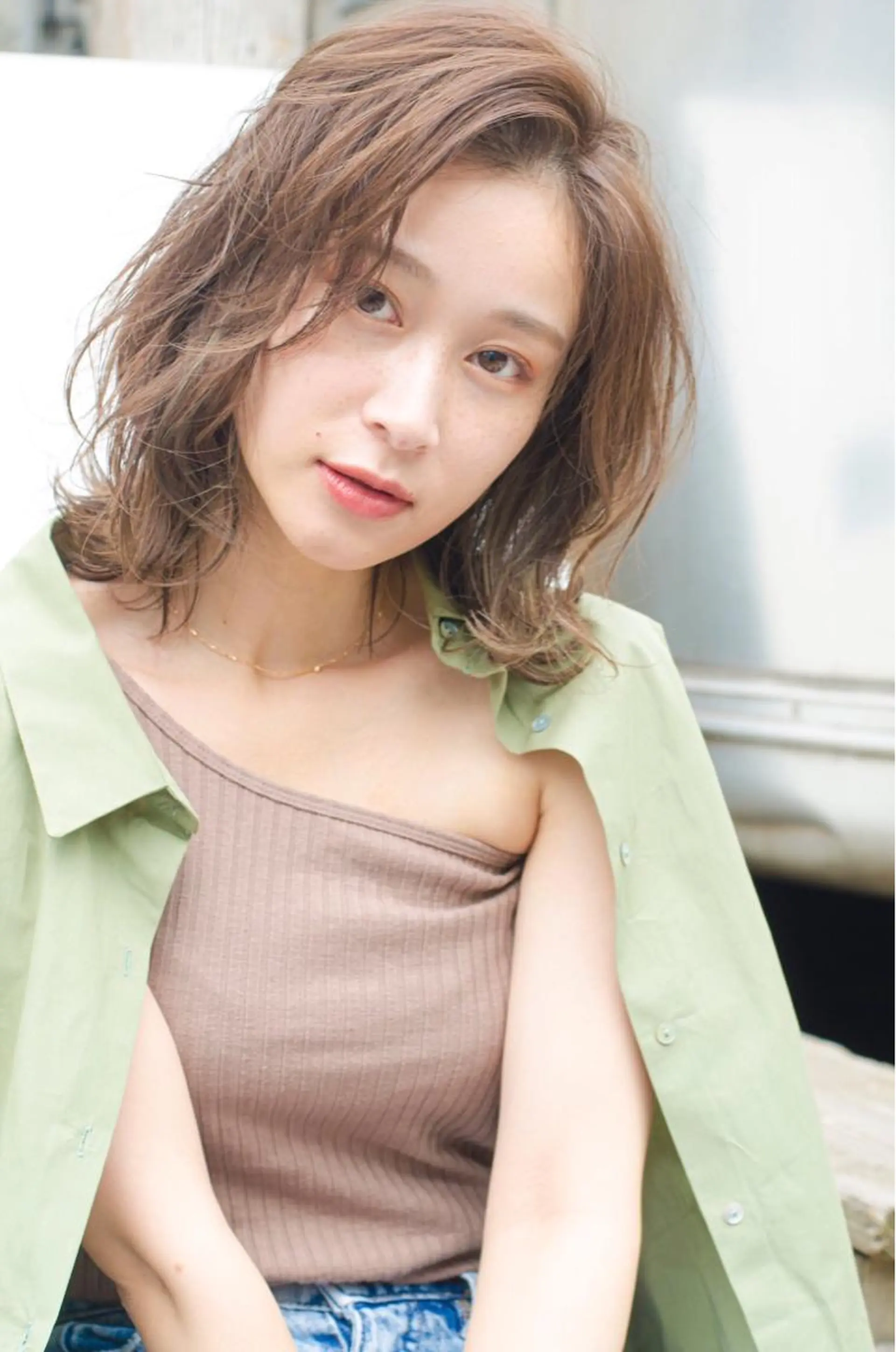 ミディアム ベージュカラー🧸 伊藤なつみのヘアスタイル