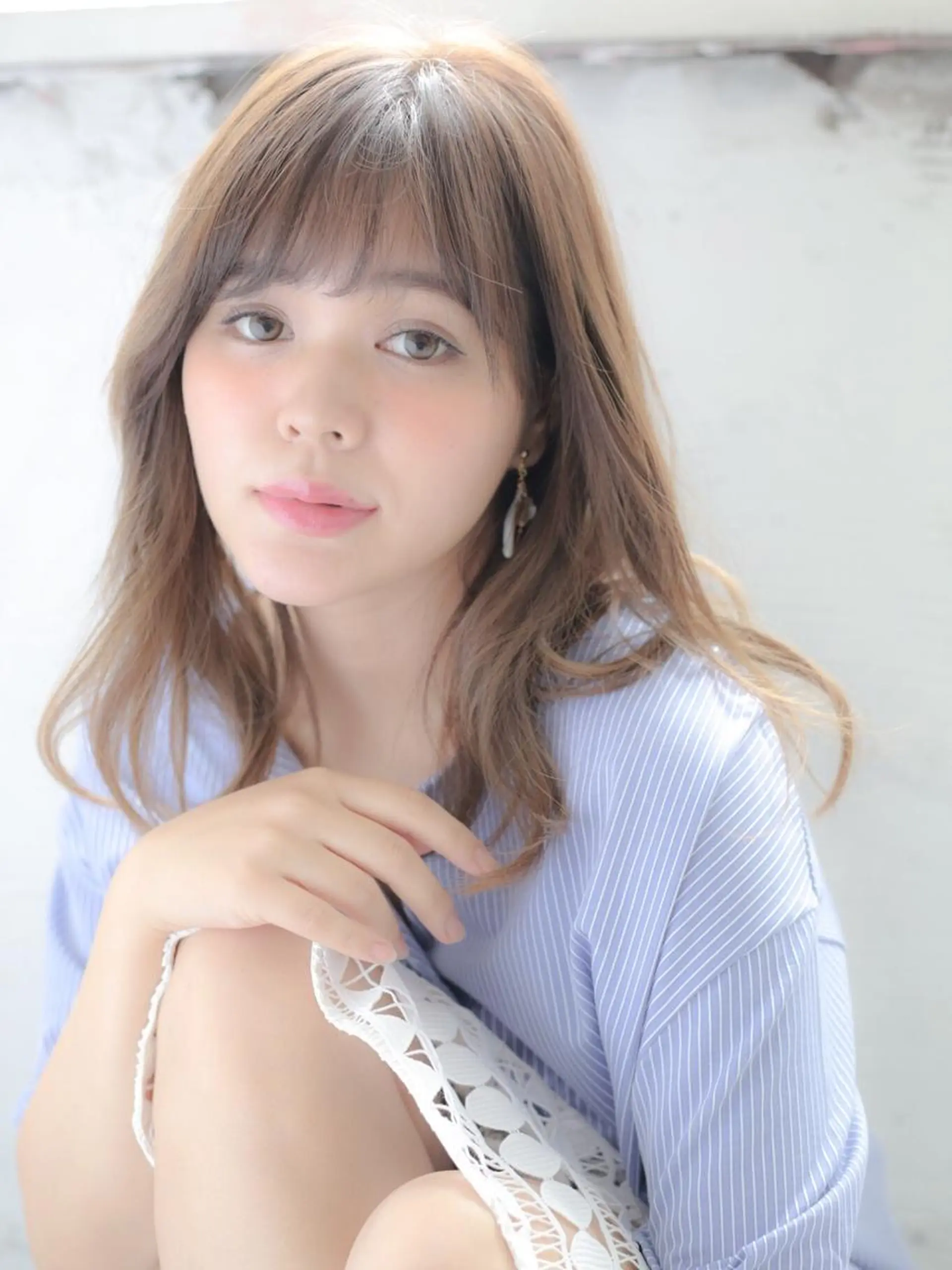 ミディアム カラー パーマ 野崎 ひかりのヘアスタイル